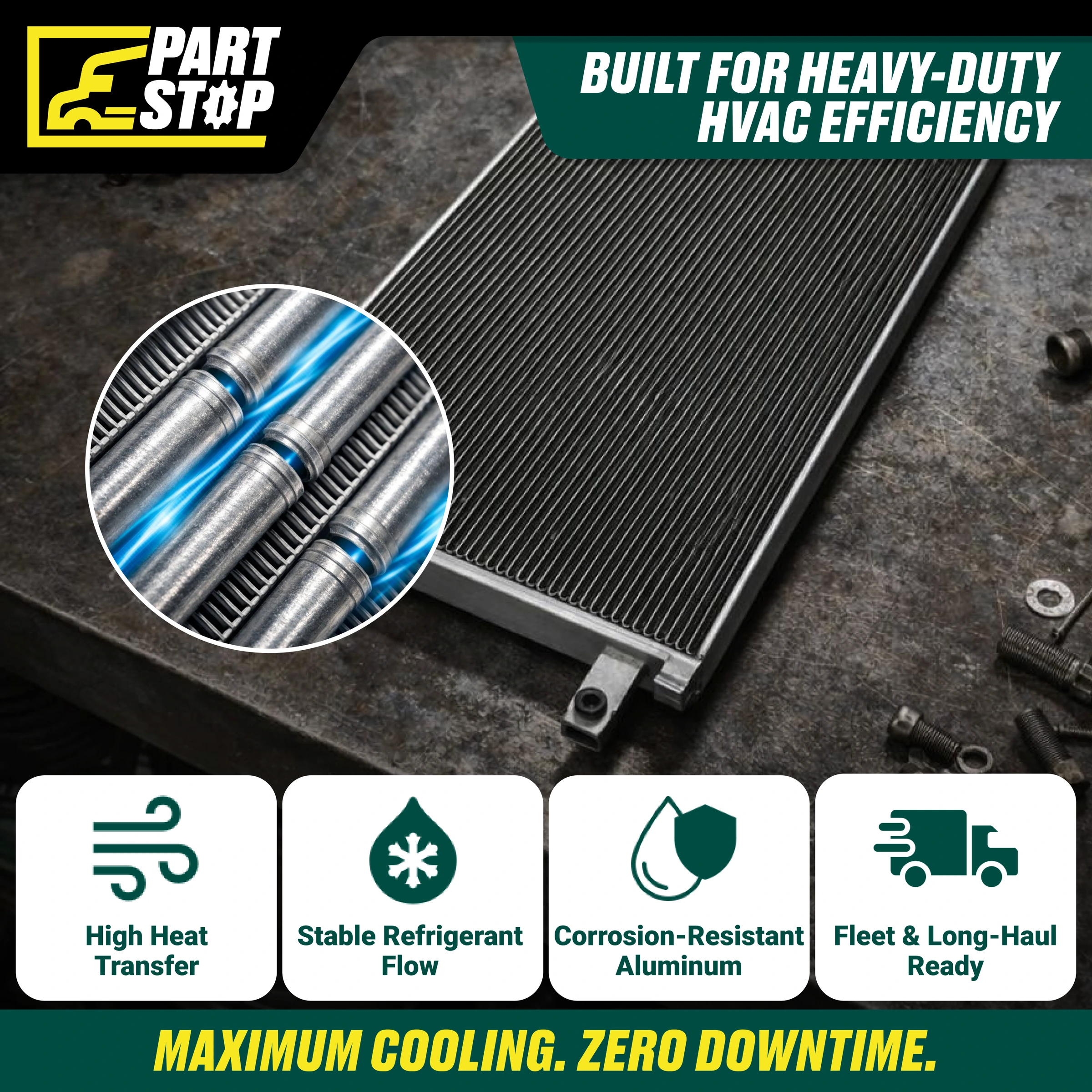 A/C Condenser Fits Kenworth T680 Peterbilt 579 567 2013-2023 Z9206001 — infographic
