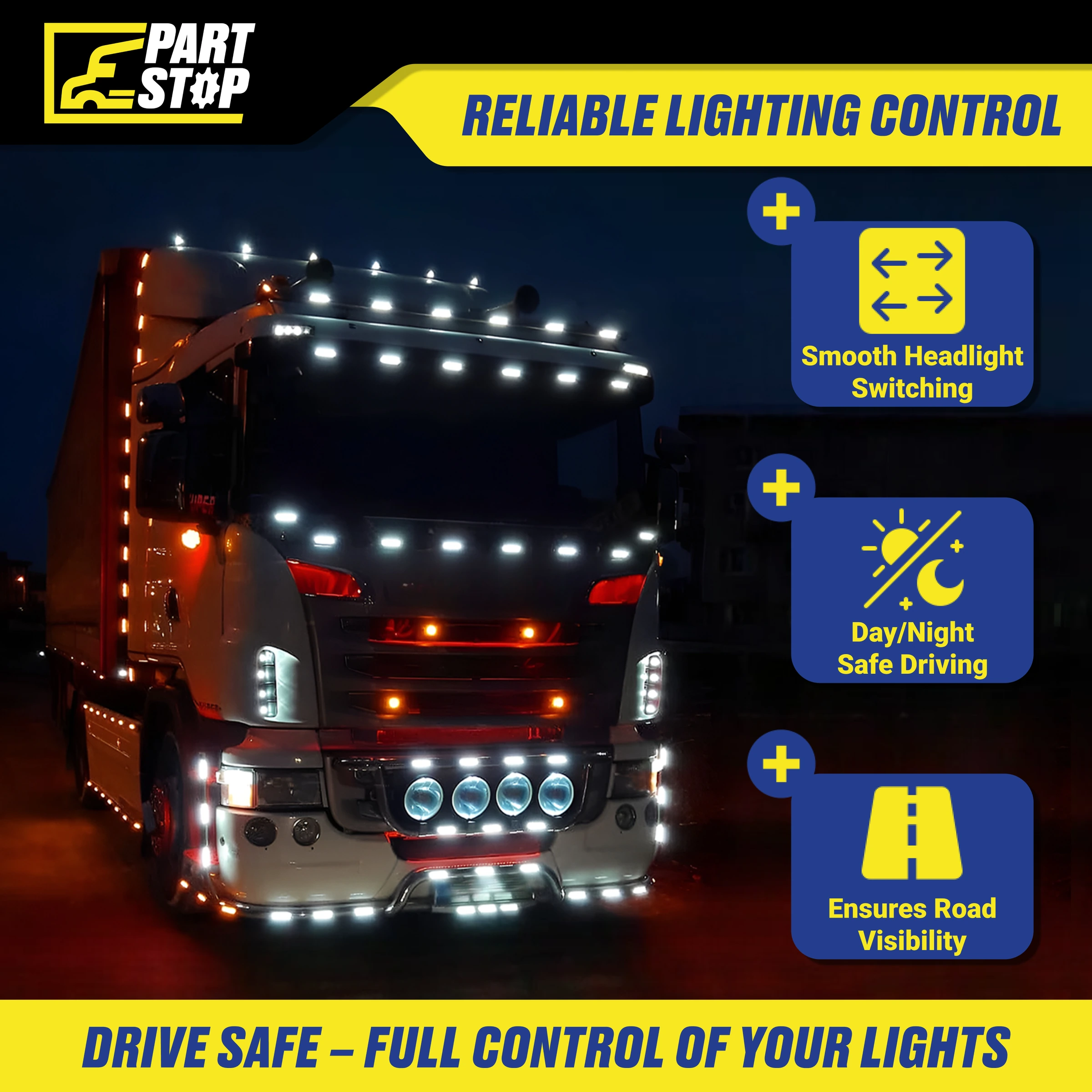 Headlight Switch Fits Volvo VNL VNM 2008-2023 20942844 — infographic