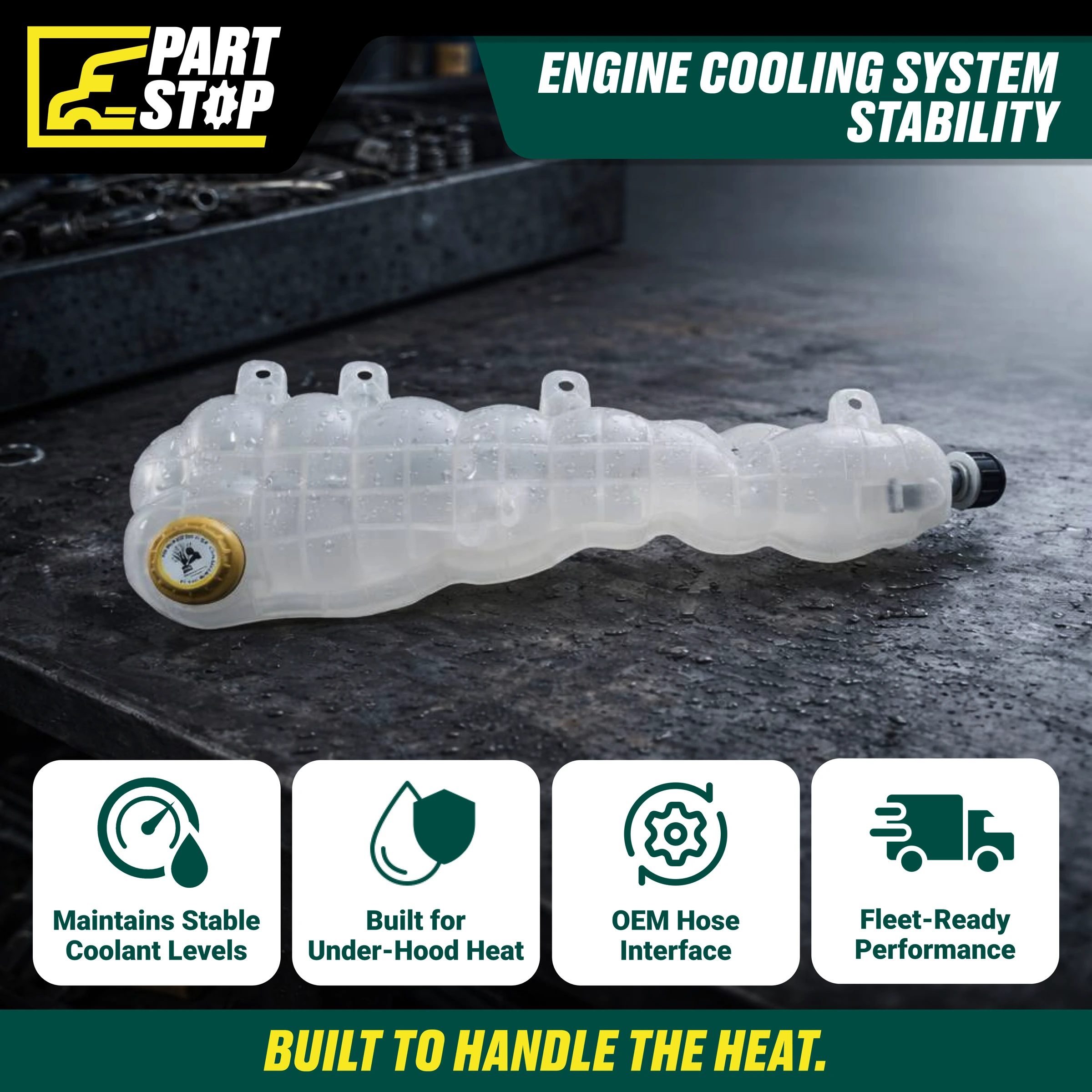 A0532836000 Coolant Reservoir Tank Fits Freightliner Cascadia 2018-2024 — infographic