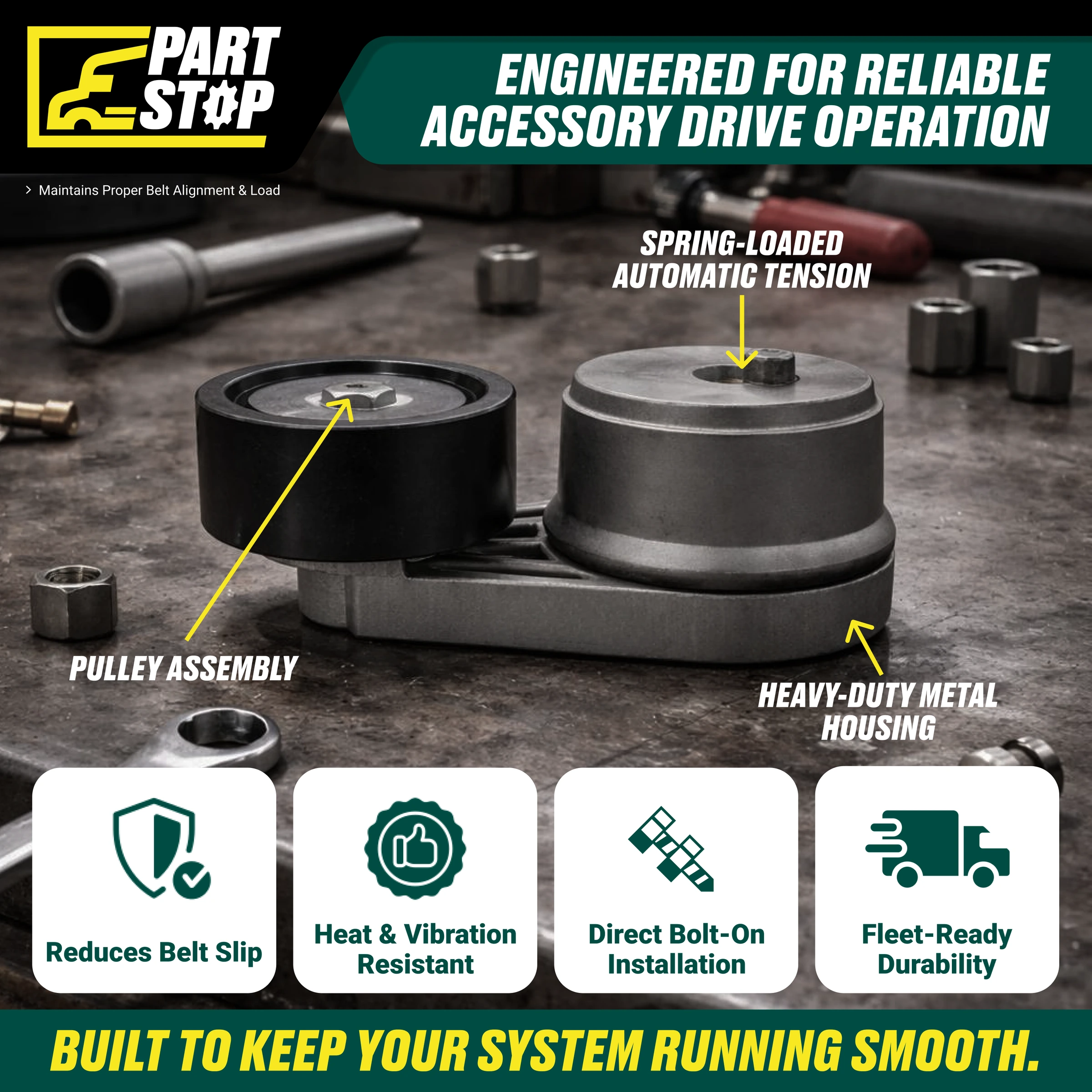 01-27846-000 Belt Tensioner Fits Freightliner M2 FLD112 Aftermarket 0127846000 — infographic