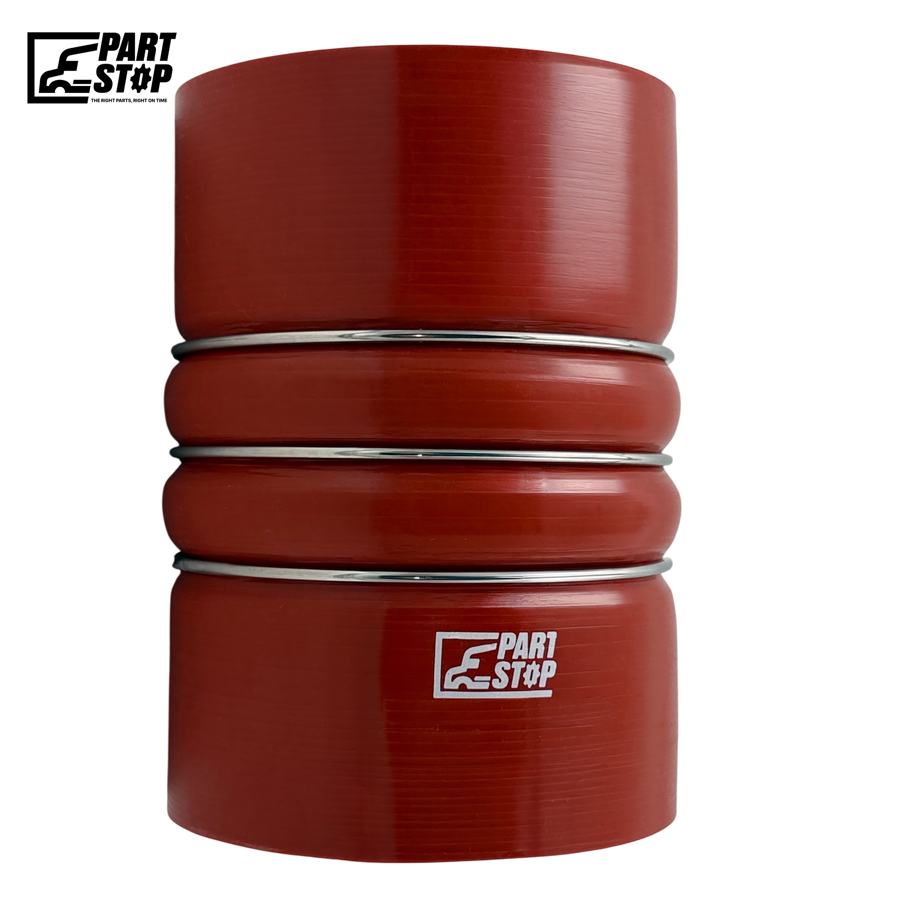 Silicone CAC Hump Hose - 4" ID x 6.5" Length with 3 Stainless Steel Rings - Fits Freightliner, Volvo & Kenworth