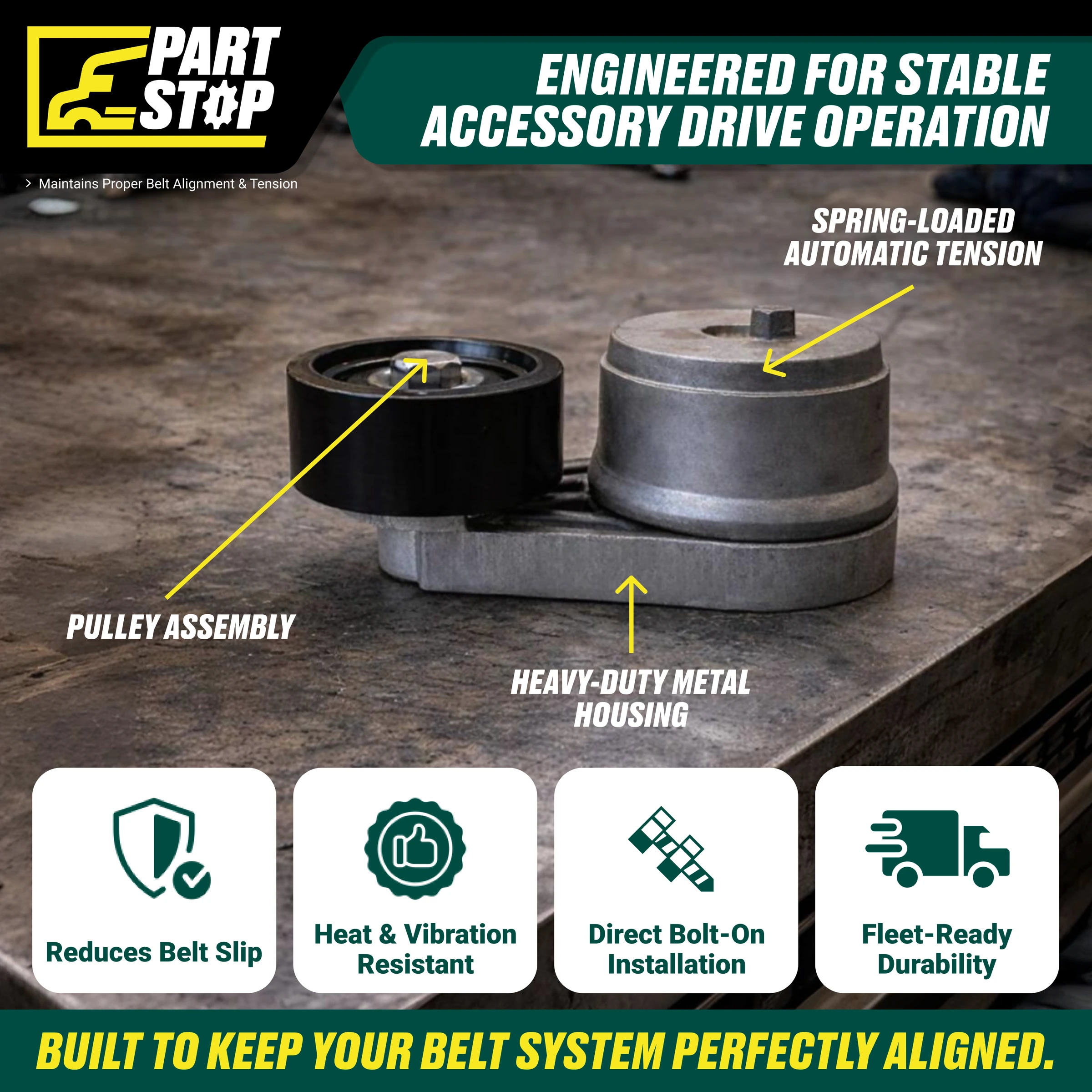 Belt Tensioner Fits Freightliner Western Star DD13 DD15 0127425000 , 01-27425-000 — infographic