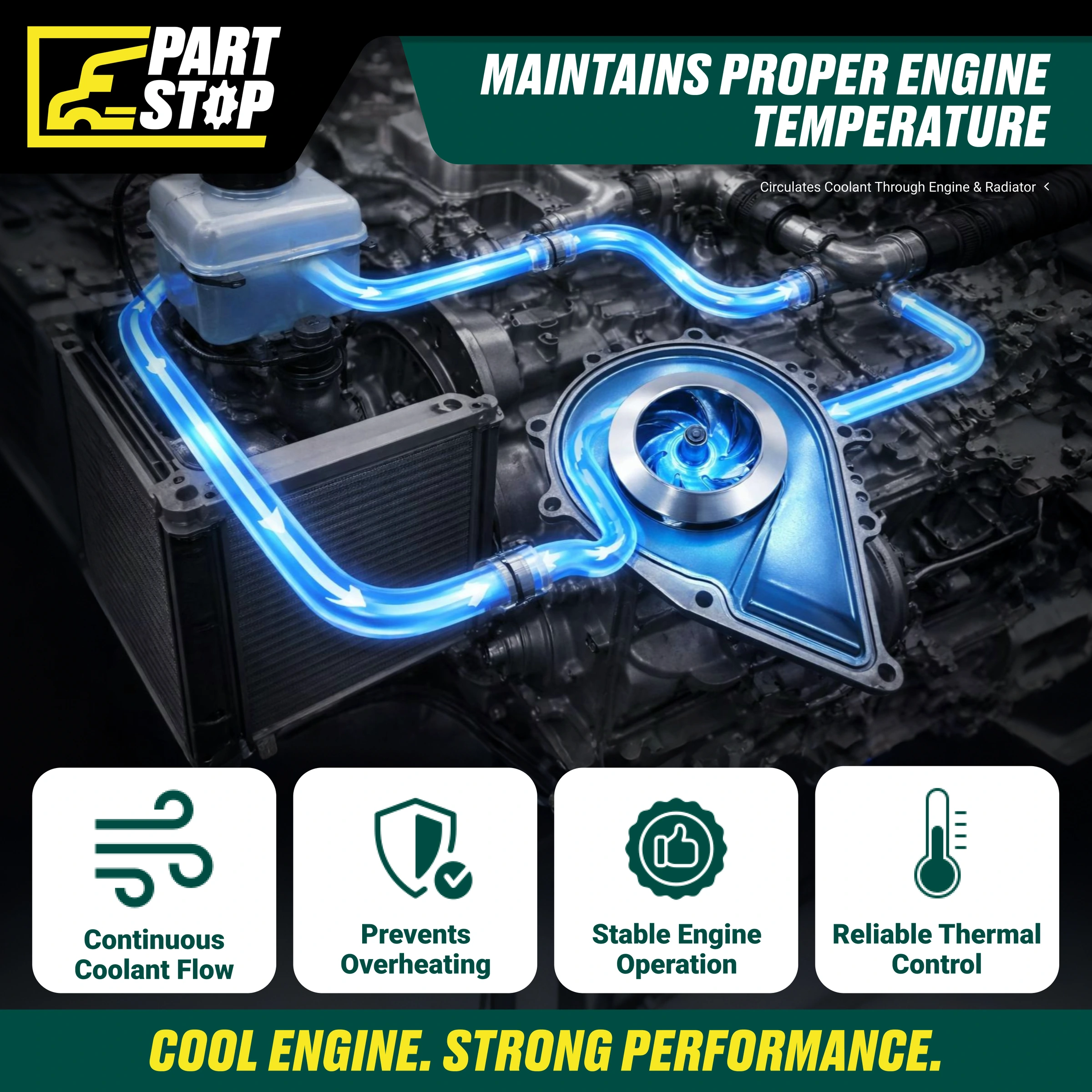 Water Pump for Freightliner Cascadia Western Star Heavy-Duty EA4712001101 — infographic