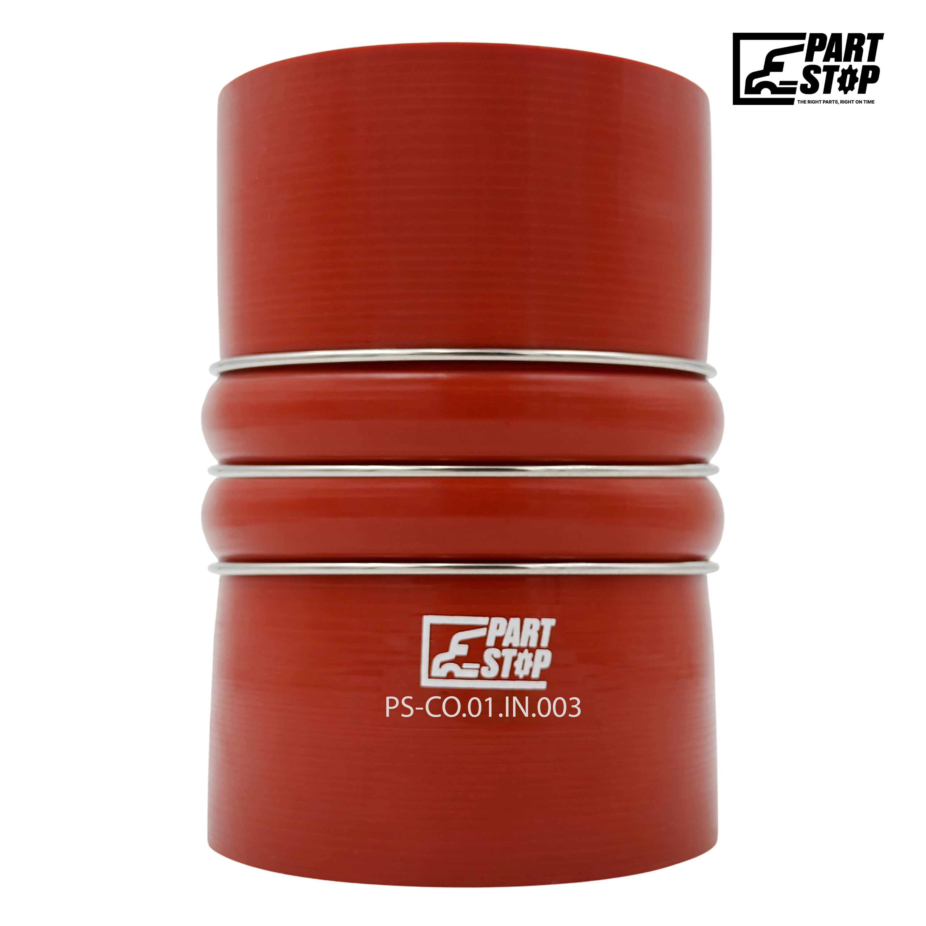 Silicone CAC Hump Hose - 3.5" ID x 6" Length with 3 Stainless Steel Rings - Fits International (Navistar) 4700, 4800, 4900 F02497S352 1658485C1