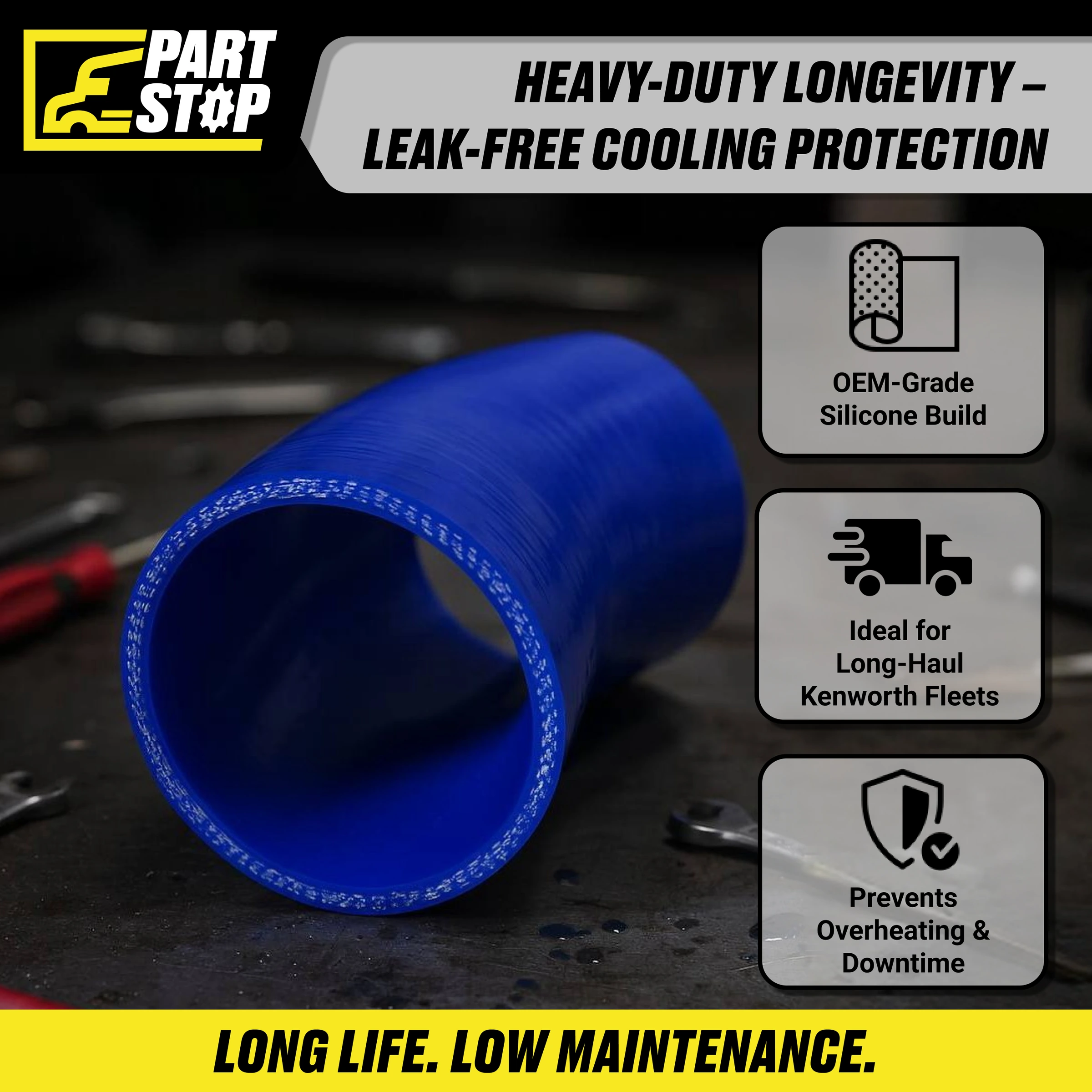 56120251 Upper Radiator Hose – Molded Silicone | fit  Kenworth  High Quality — infographic