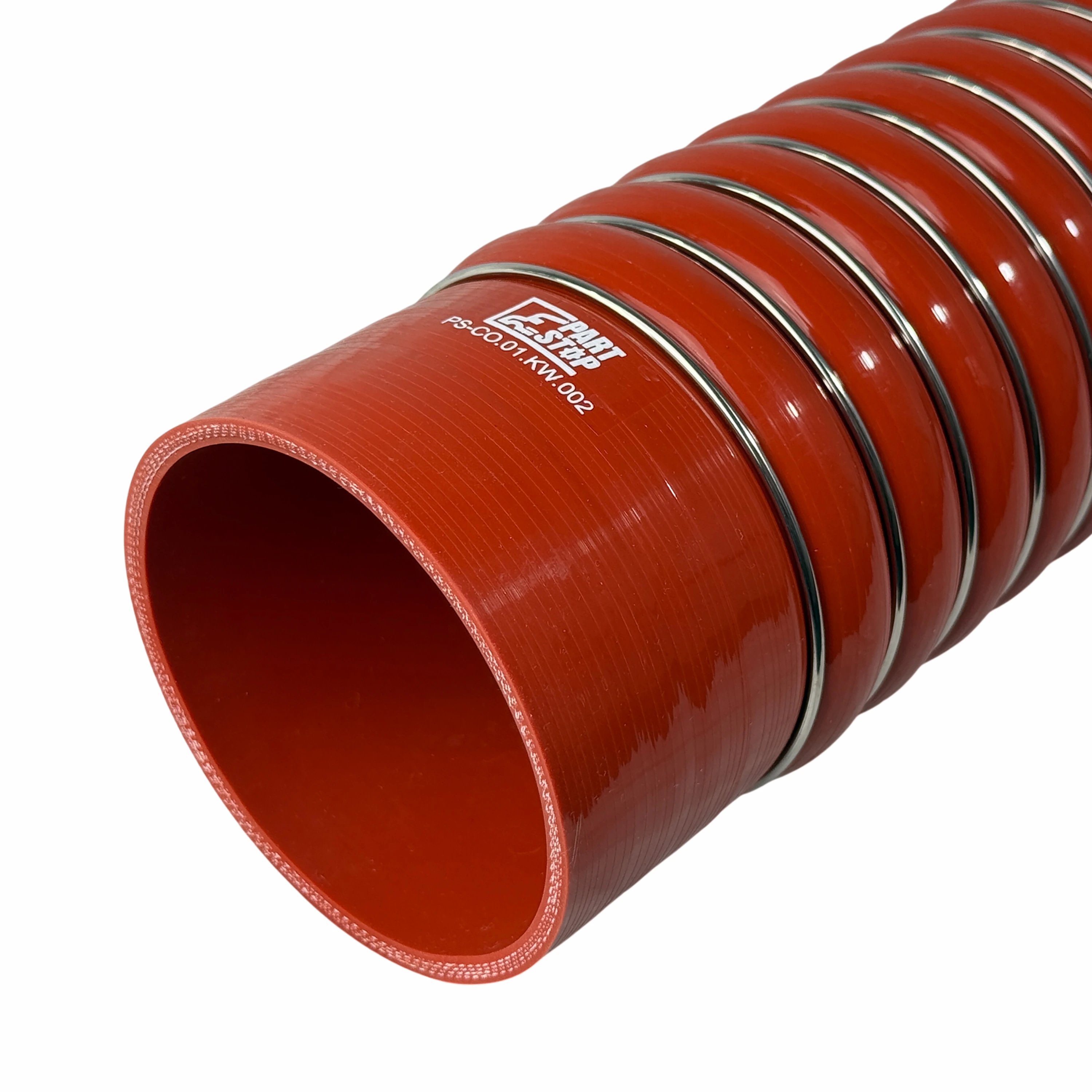 Extra-Long Silicone Bellows Hose - 4" ID x 19" Length - 16-Hump with 17 Stainless Steel Rings - Fits Kenworth F02499S352 — photo 2