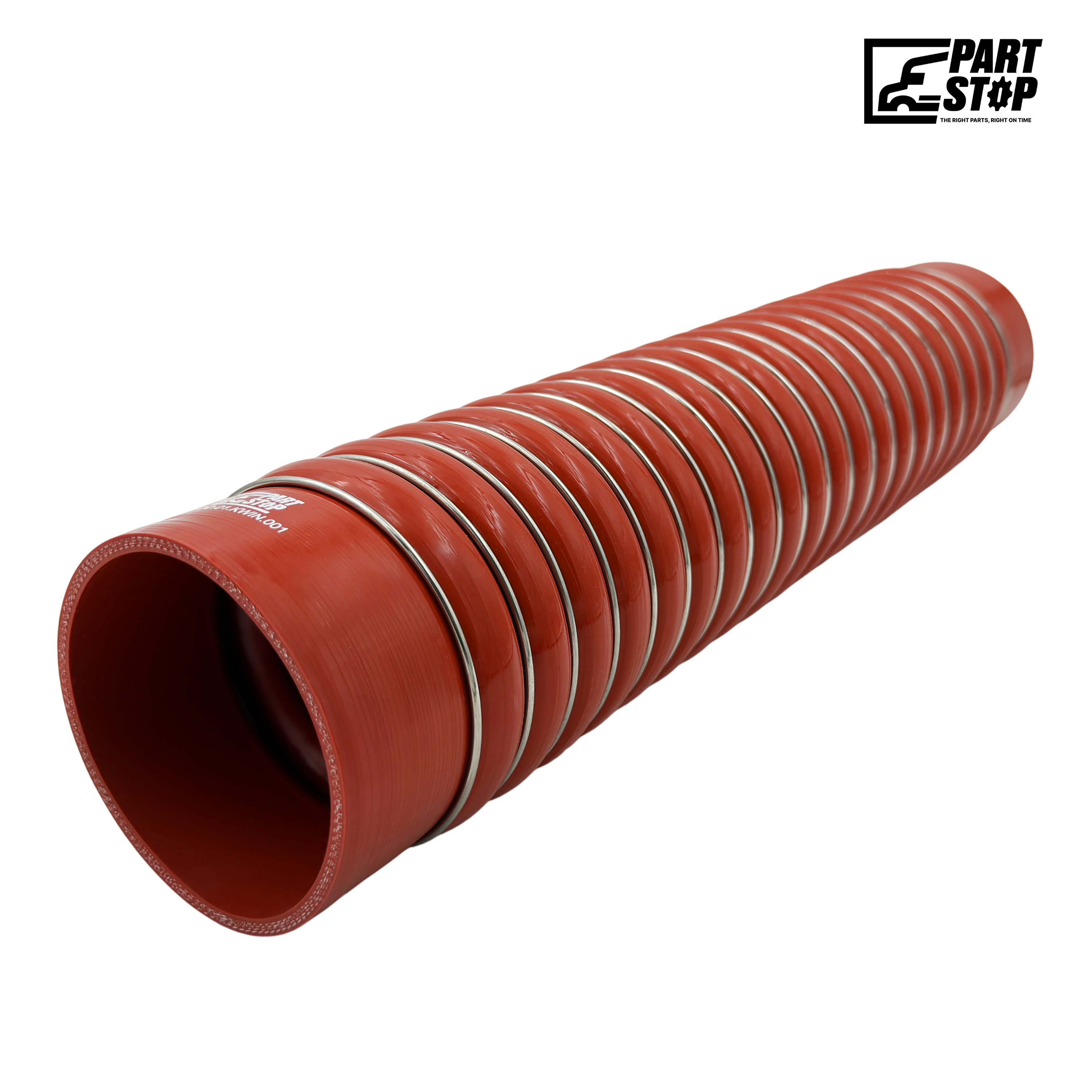 Ultra-Flex Silicone Bellows Hose - 4" ID x 21" Length - 20-Hump with 21 Stainless Steel Rings - Fits Kenworth & International F02500S352