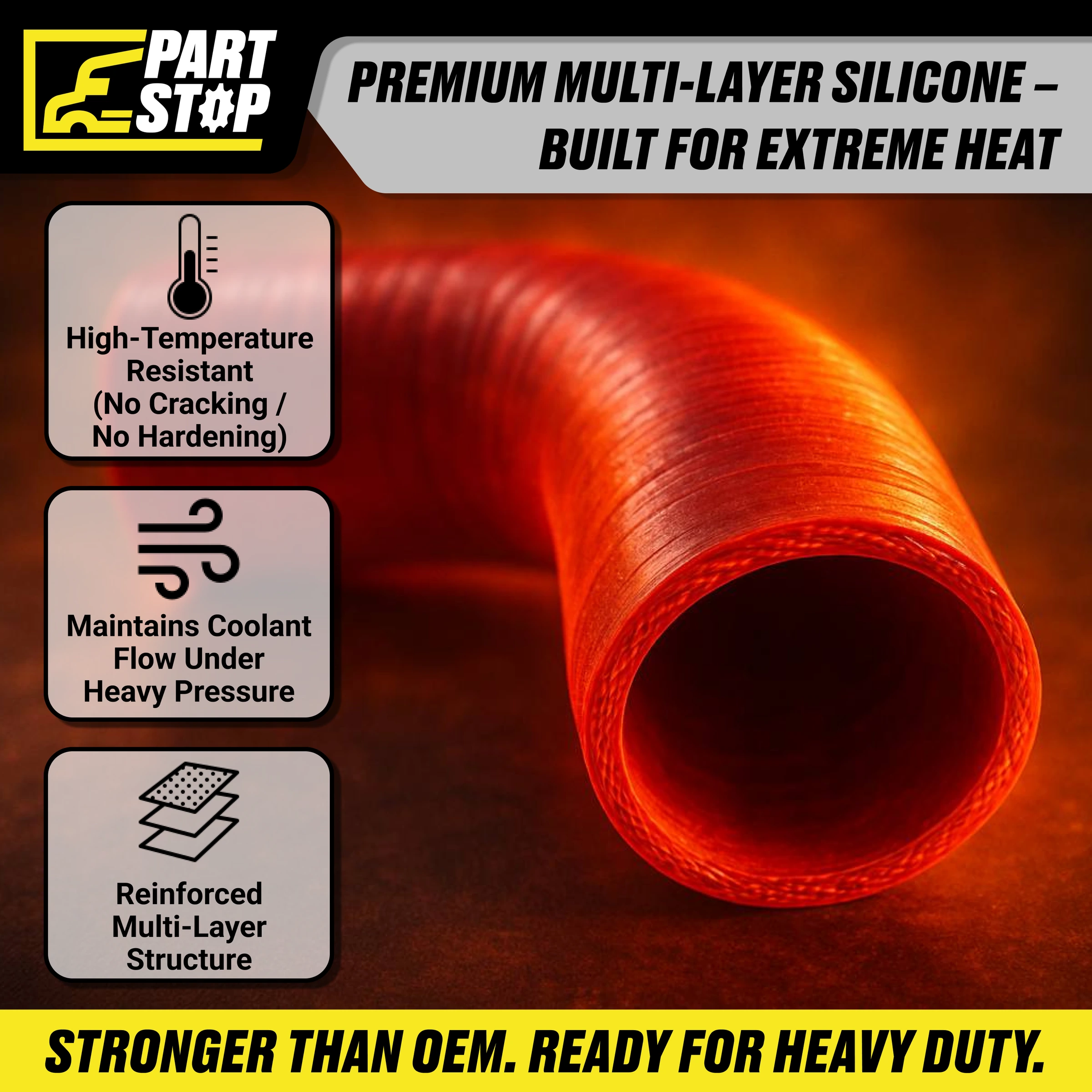 Upper Radiator Hose 2.5"  , Fit Kenworth and Peterbild HE9324, 561.75250 , F046006 — infographic