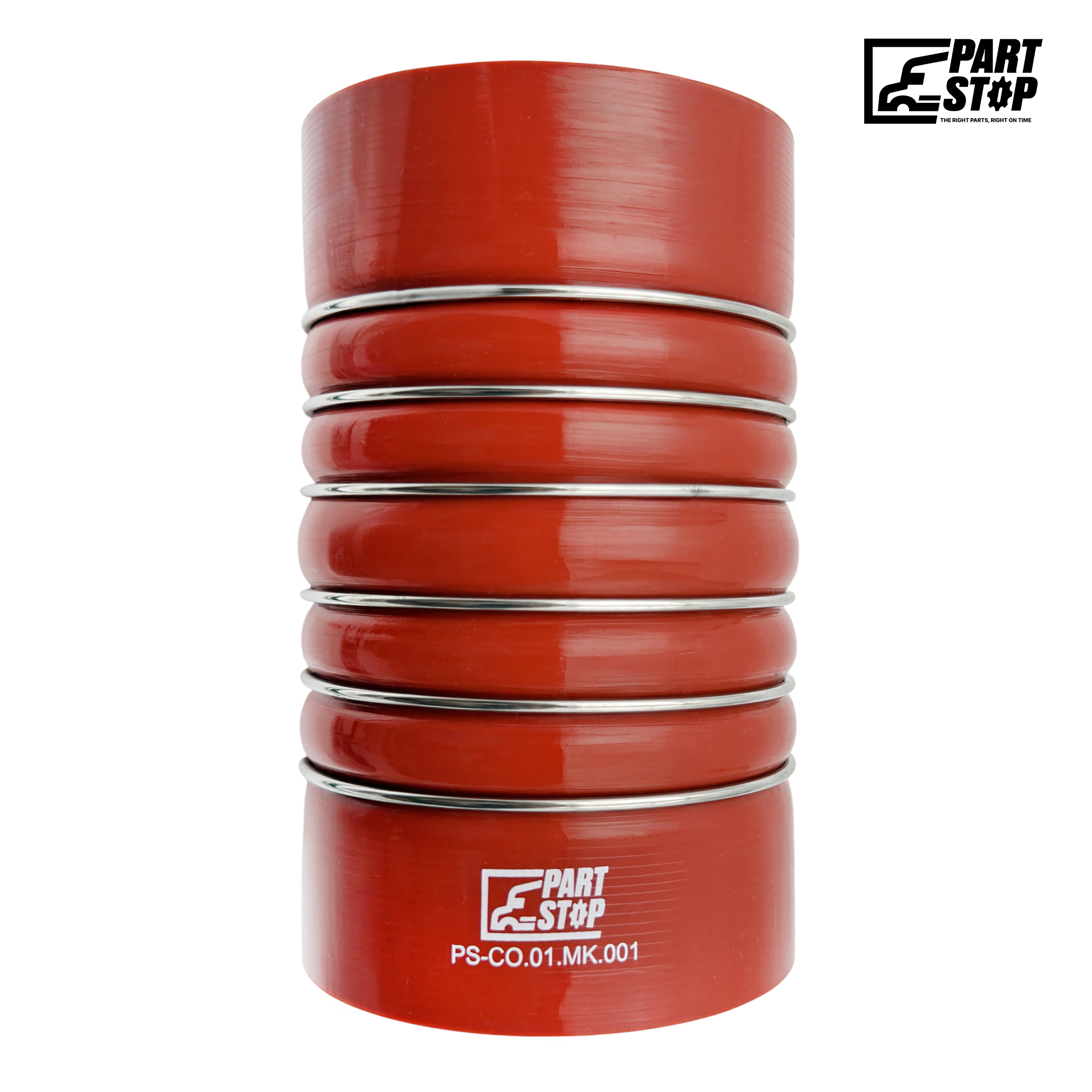 5-Hump Silicone Intake Hose - 4" ID x 7.125" Length with 6 Reinforcement Rings - Fits Mack E6, E7 & MP Engines F02494S352 — photo 2