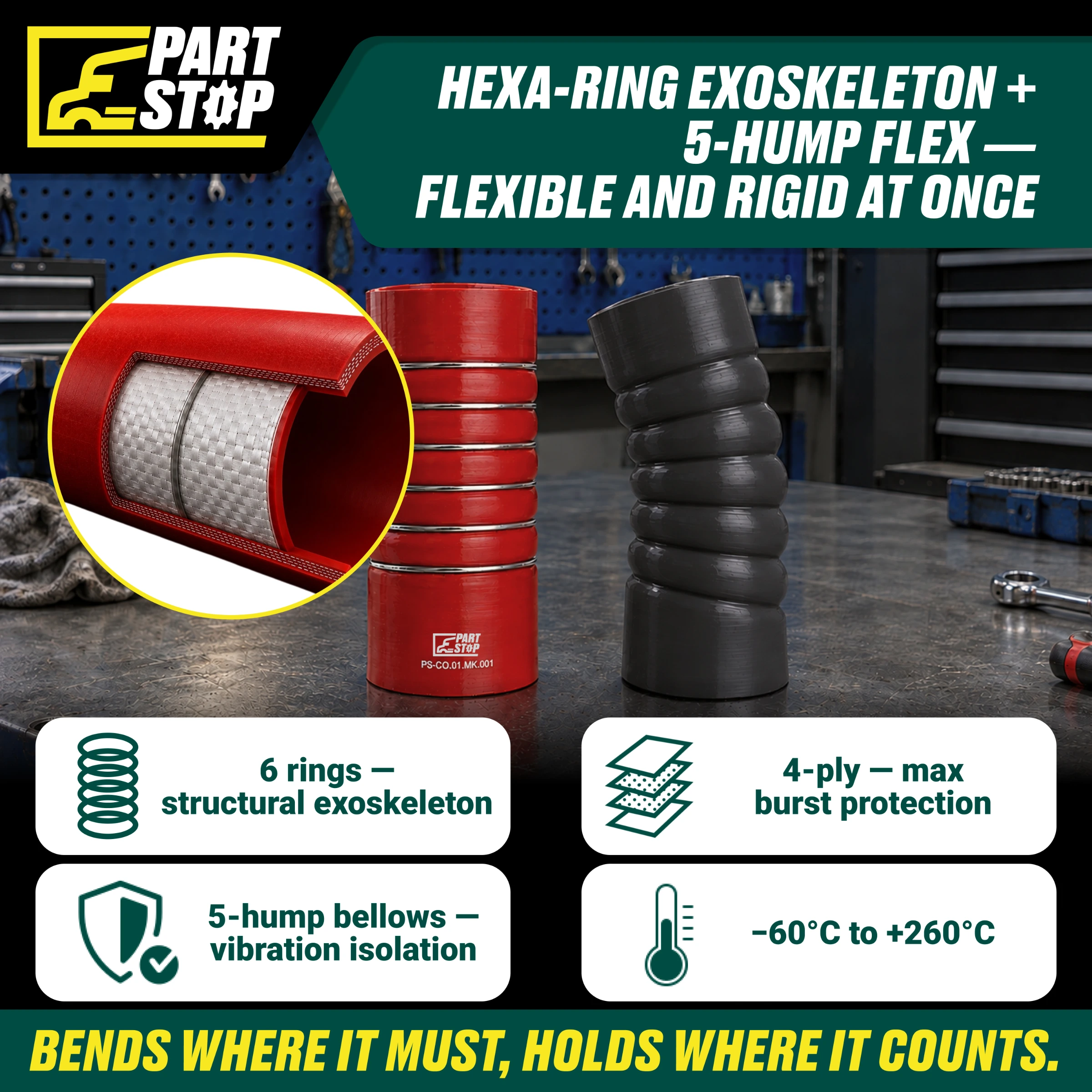 45MD413M3 2-Pack Silicone Intake Hose Reinforcement Ring for Mack — infographic 2