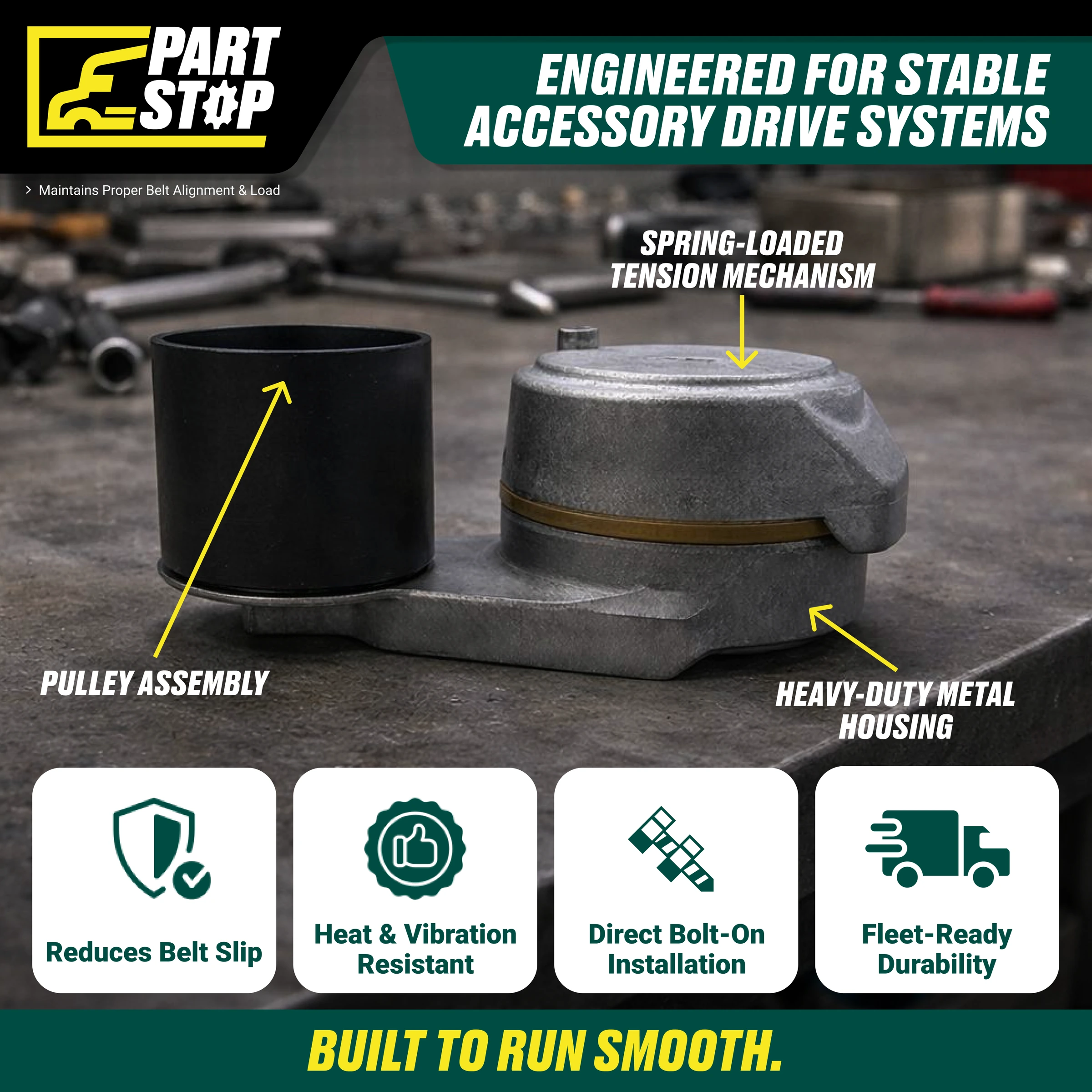 Dayco 89440 Belt Tensioner Fits DD15 DD13 ISX Fits Freightliner — infographic