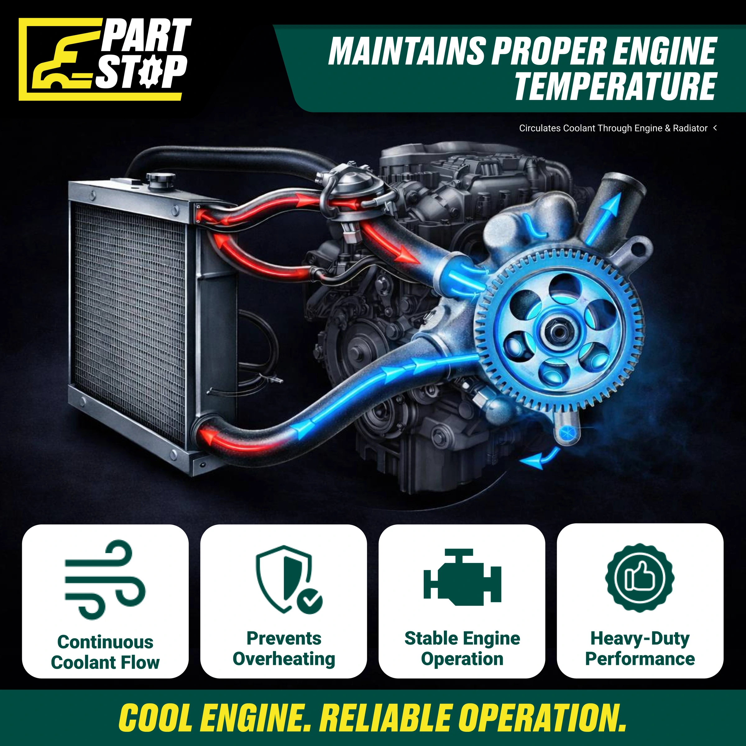 Water Pump Fits Detroit Diesel DD50 DD60 , 23522707 — infographic