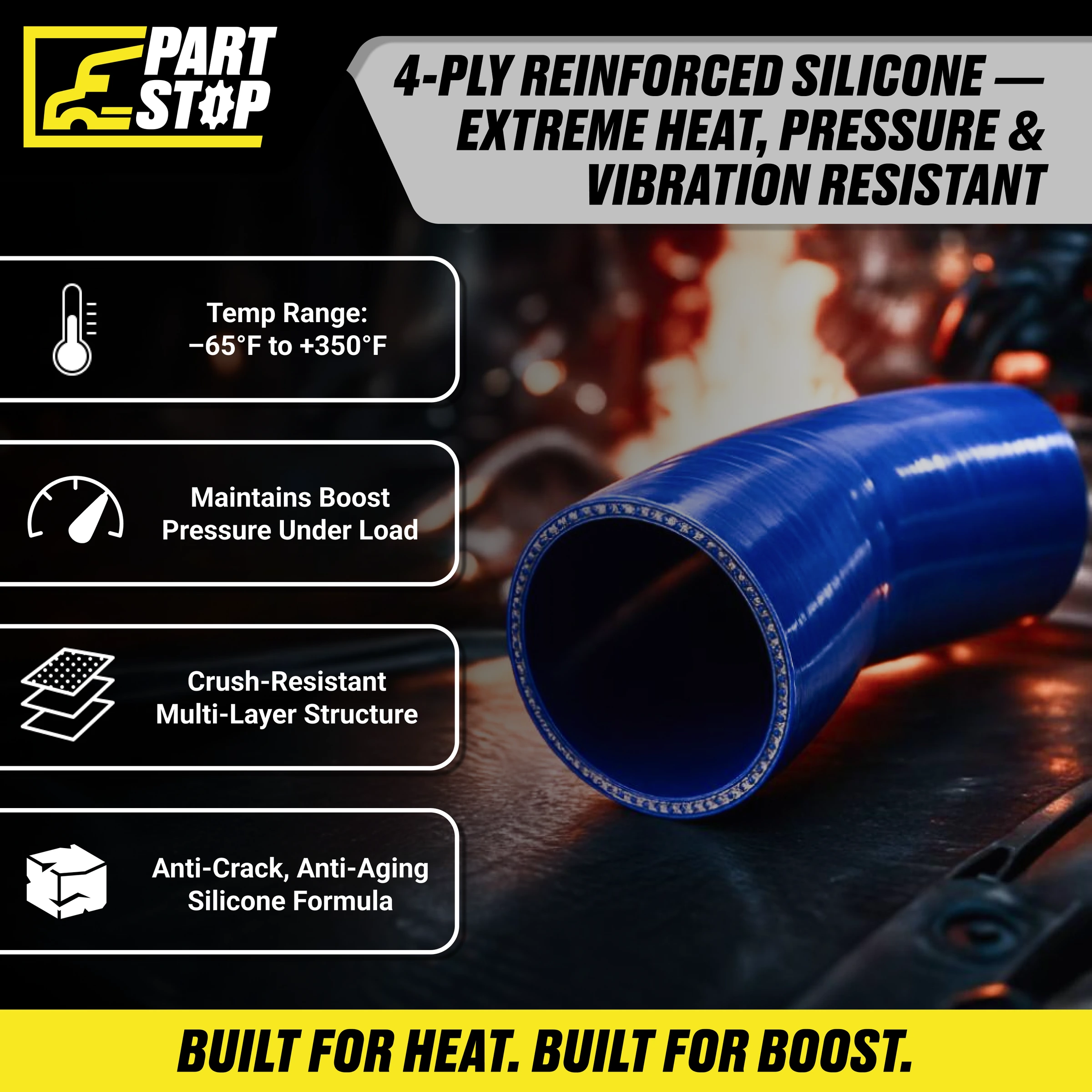 4in CAC Silicone Hose  561.17400,  D10294494, HE4494, K342734,H86-400,561174 — infographic