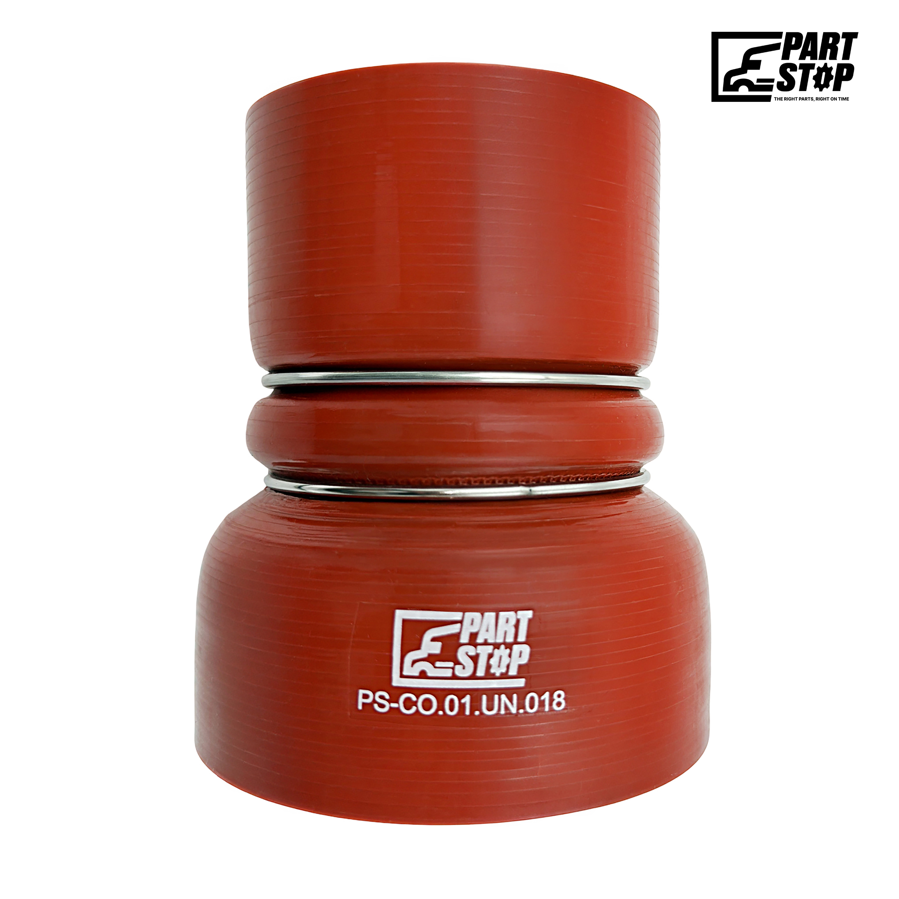 Silicone Hump Reducer Hose - 4" to 3" ID - 5" Length with 2 Stainless Steel Rings - Fits Agrale & Cummins F02488S352