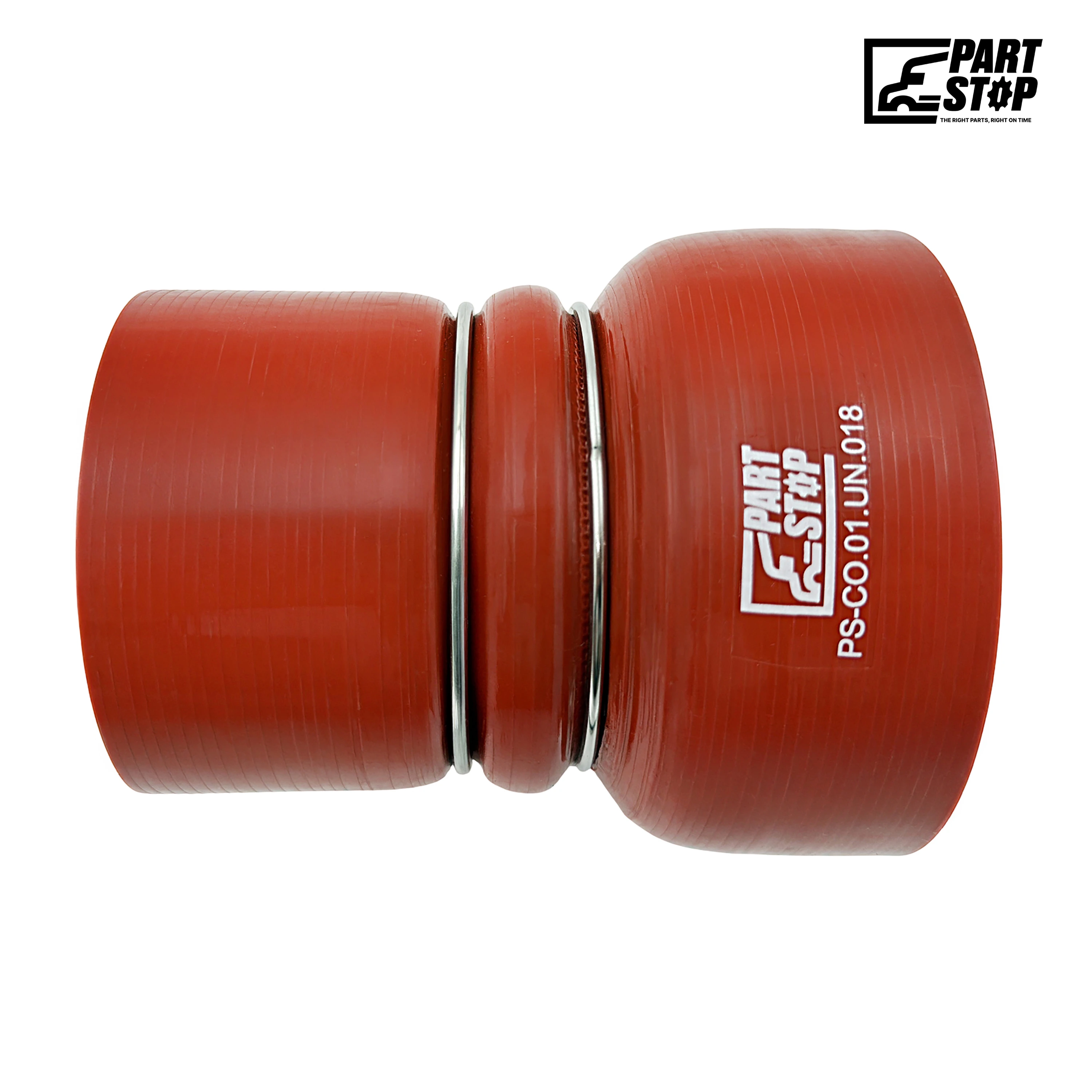 Silicone Hump Reducer Hose - 4" to 3" ID - 5" Length with 2 Stainless Steel Rings - Fits Agrale & Cummins F02488S352 — photo 2