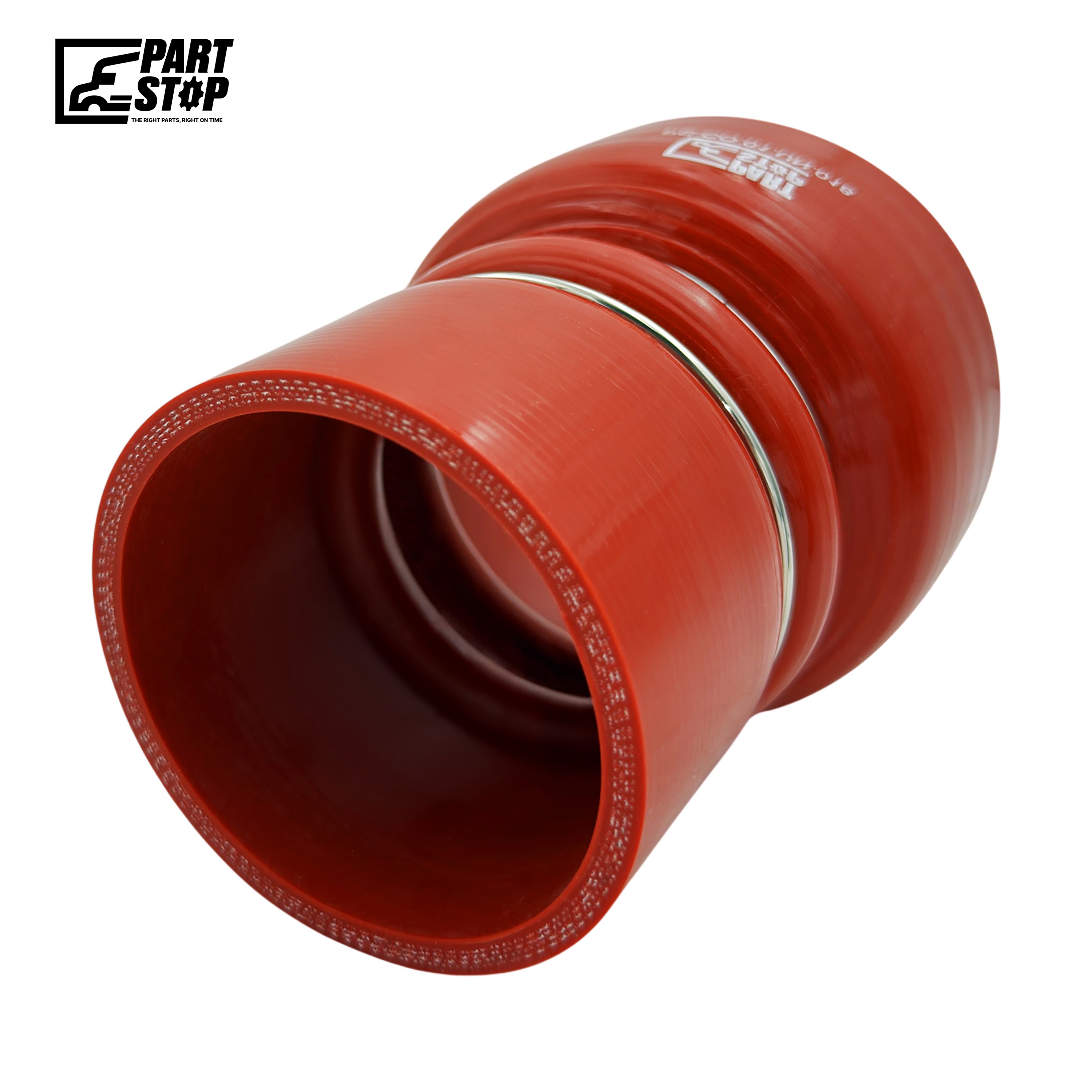 Silicone Hump Reducer Hose - 4" to 3" ID - 5" Length with 2 Stainless Steel Rings - Fits Agrale & Cummins F02488S352 — photo 2