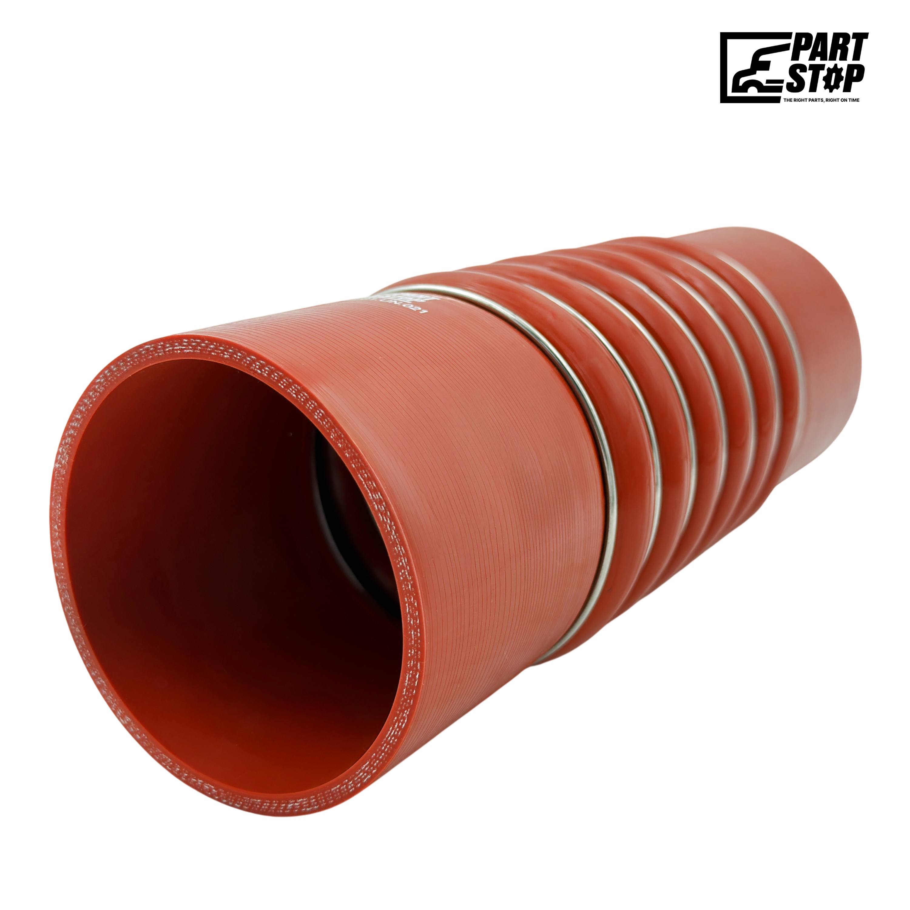 Extra-Long Silicone Bellows Hose - 4" ID x 12.5" Length - 6-Hump with 7 Stainless Steel Rings - Fits Cummins ISX F02498S352