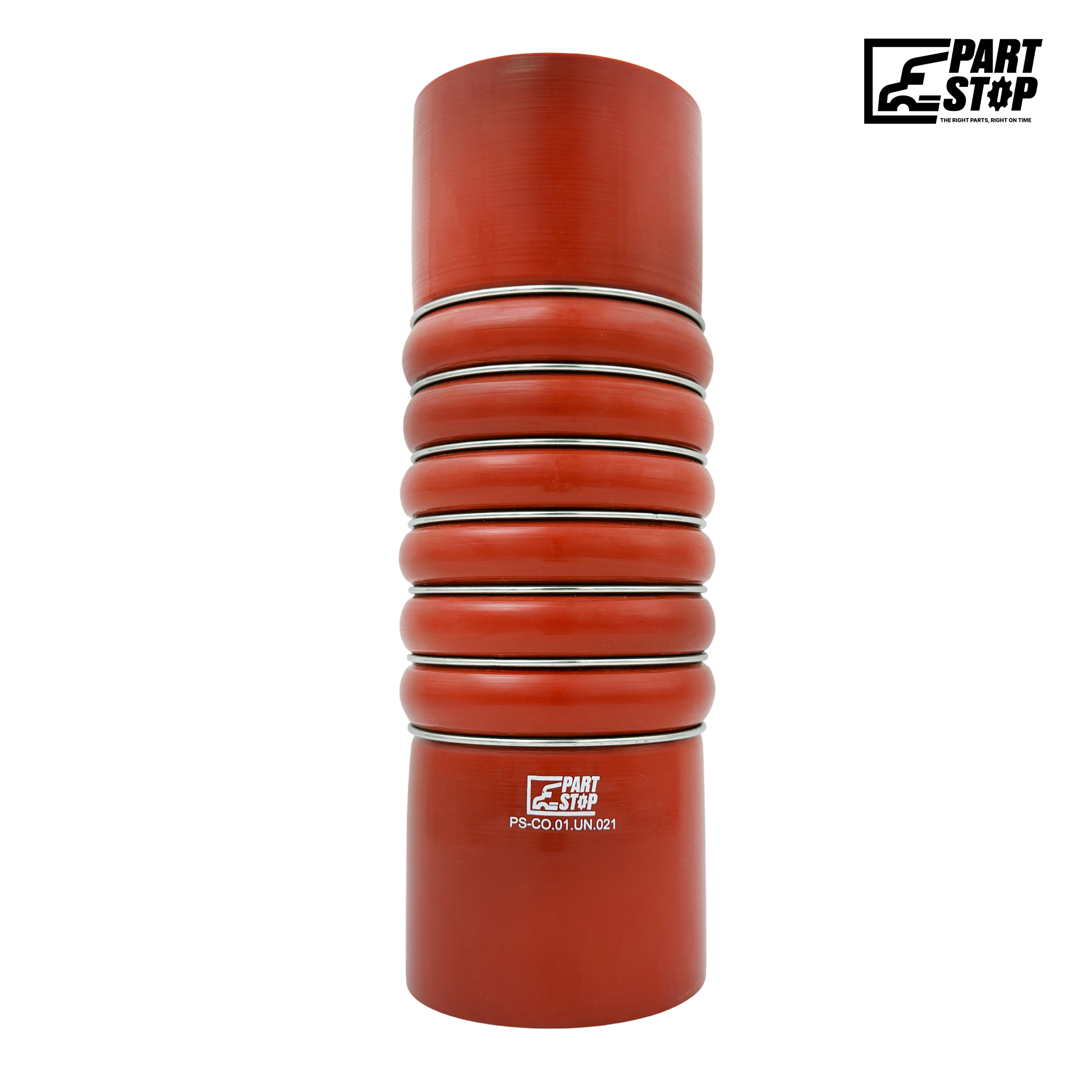 Extra-Long Silicone Bellows Hose - 4" ID x 12.5" Length - 6-Hump with 7 Stainless Steel Rings - Fits Cummins ISX F02498S352 — photo 2