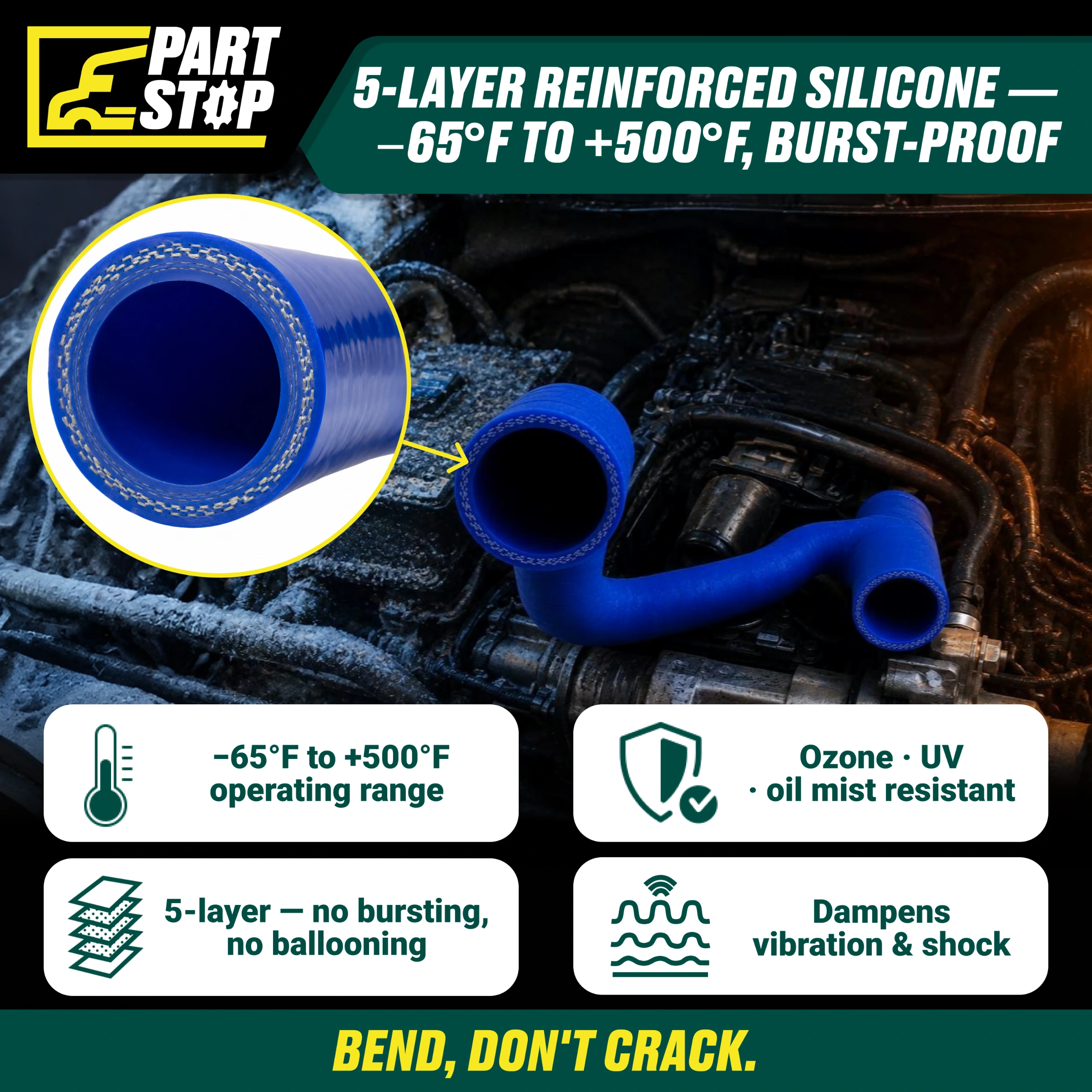 12A30X0100 Coolant Hose Heavy Duty Trucks 12A30X-0100 — infographic