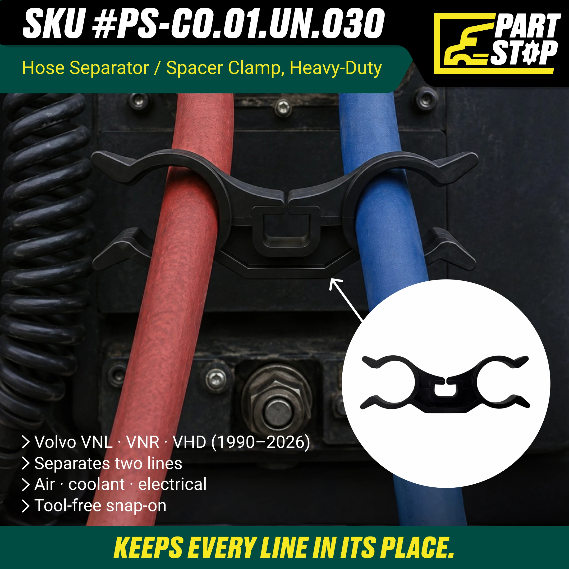 11549 Hose Separator Heavy Duty Trucks 100469D 1004690 10QE125P1 5396-11549 — infographic