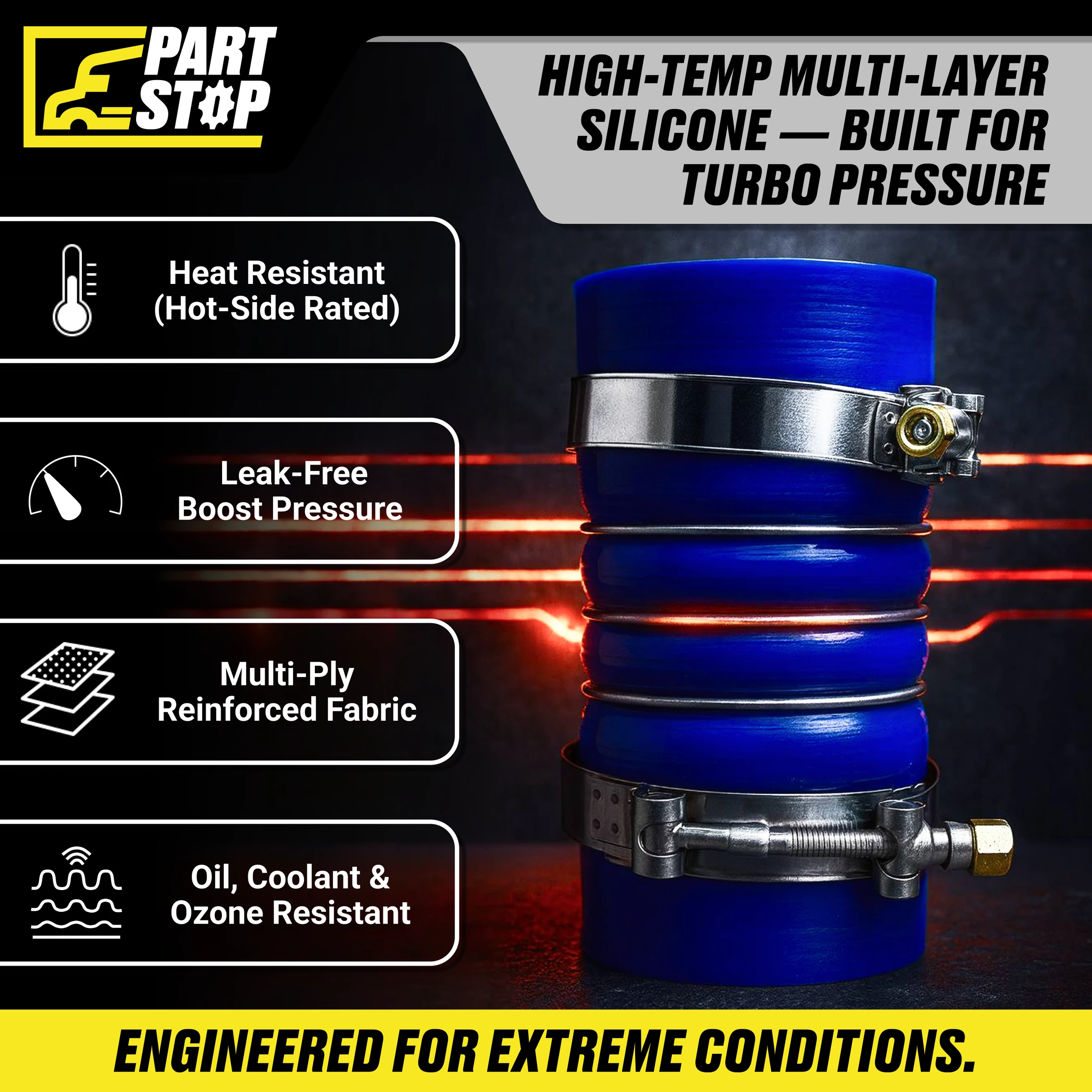20550690  Air Cooler Hose with Brackets Kit Fits  D13 , BMPS22672 , 3095291 — infographic