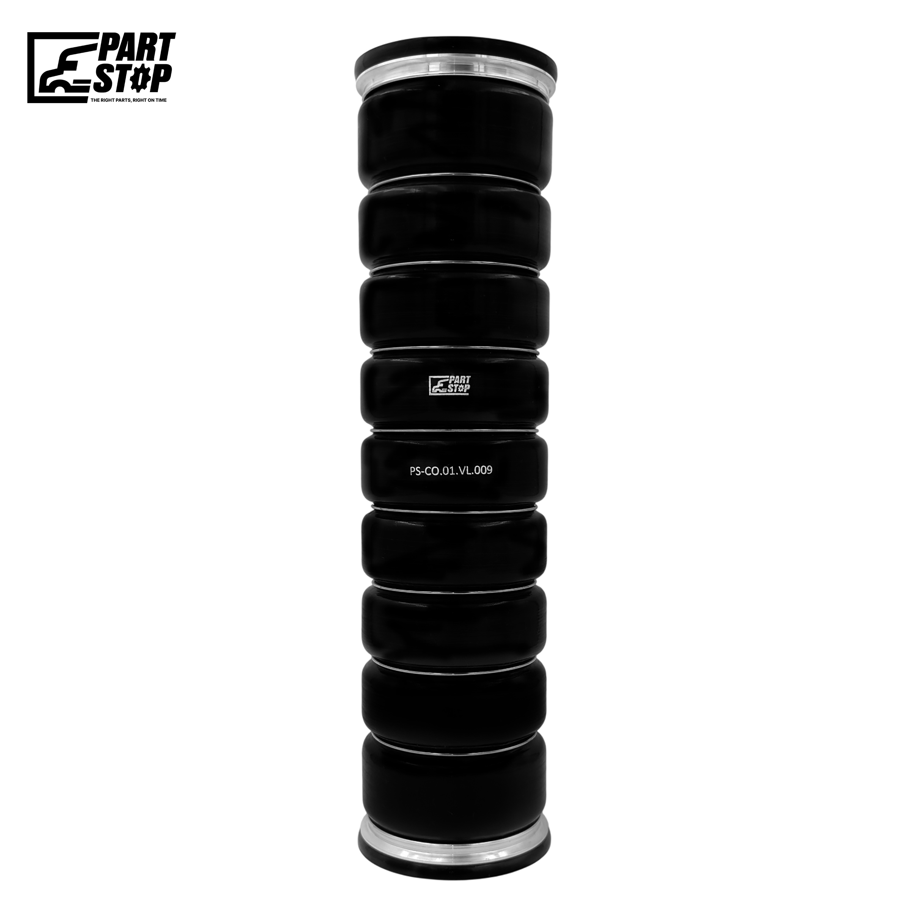 9-Hump Silicone CAC Bellows Hose - 100mm to 83mm Reducer - 400mm Length - Fits Volvo Trucks & Buses F02492S352 — photo 2