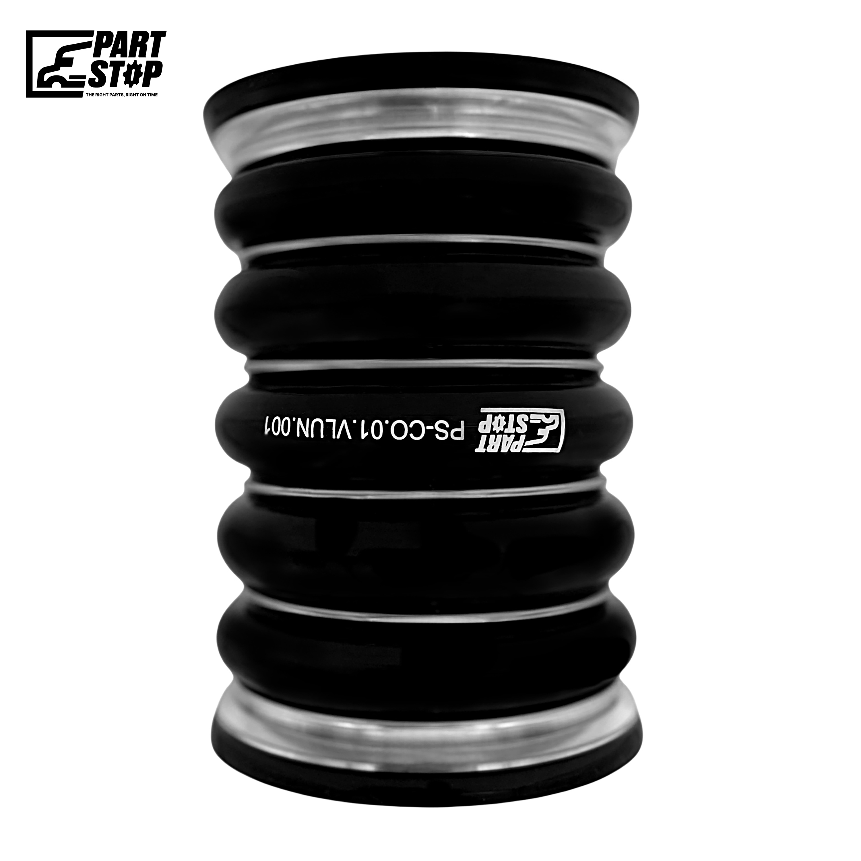 5-Hump Silicone CAC Hose - 82mm ID x 150mm Length with 4 Flanged Rings - Fits Volvo FH/FM F01616S352
