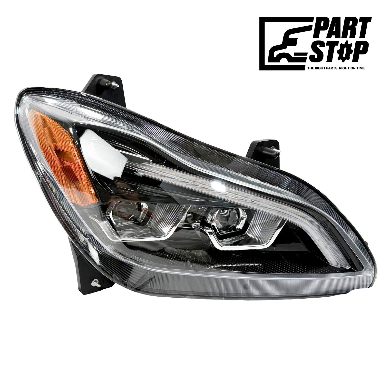 P54-6157-100R RH Passenger LED Projector Headlight for Kenworth T680 2021+ (Black)