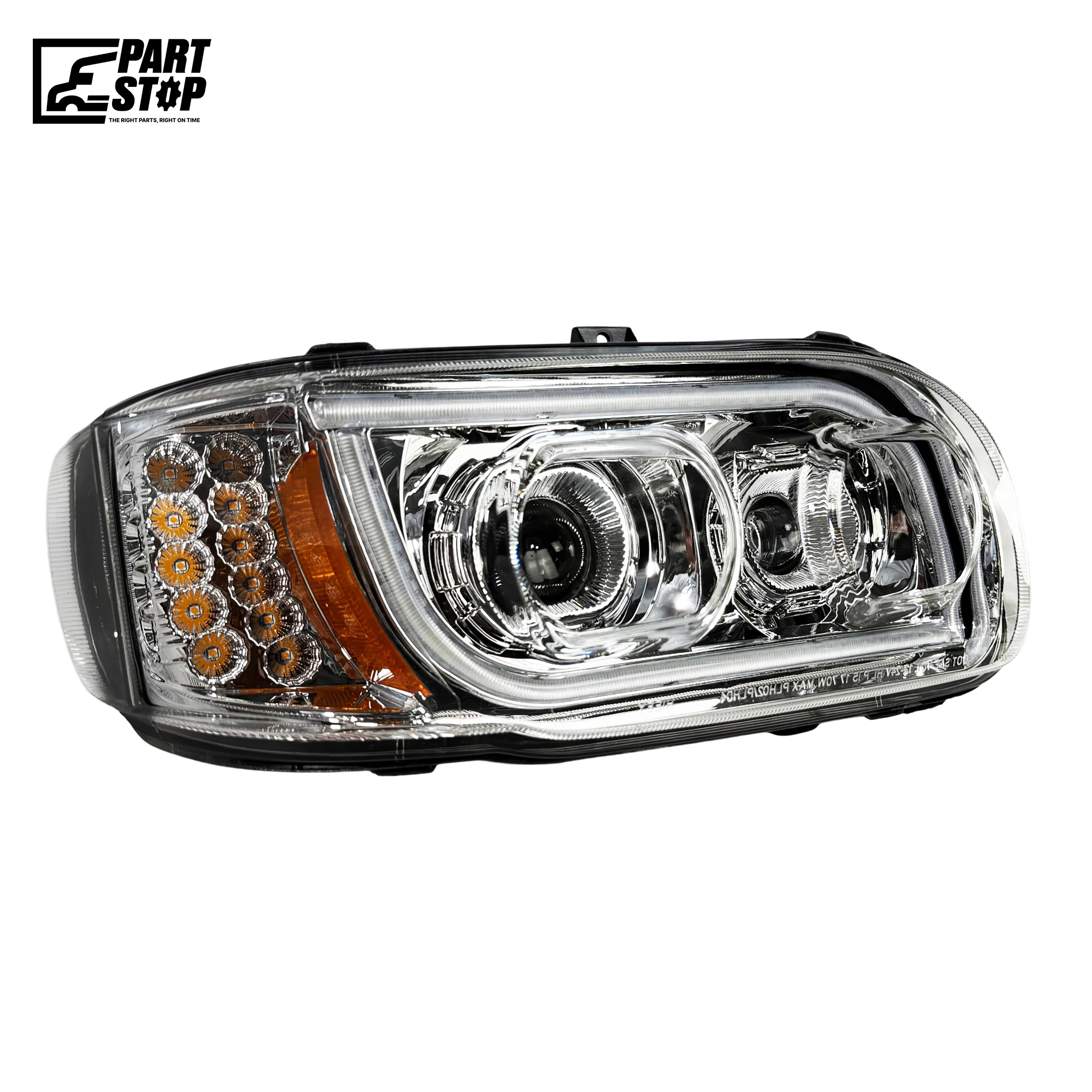 Right Passenger Side LED Projector Headlight for Peterbilt 388 389 367 567 - White Halo DRL, 6000K Cool White, DOT/SAE Approved (RH Only) — photo 2