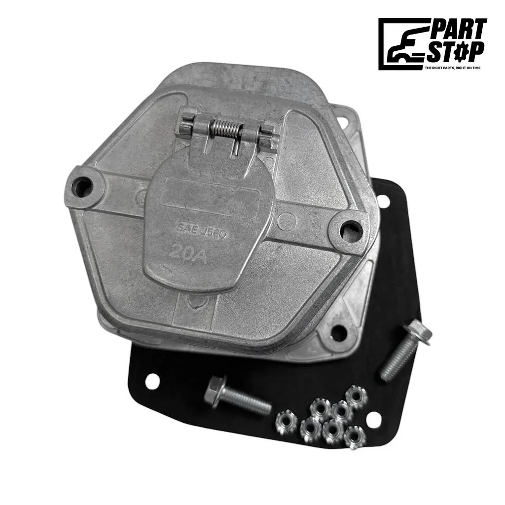 7-Way Round Pin Trailer Socket – Heavy-Duty SAE J560 Plug Receptacle Universal