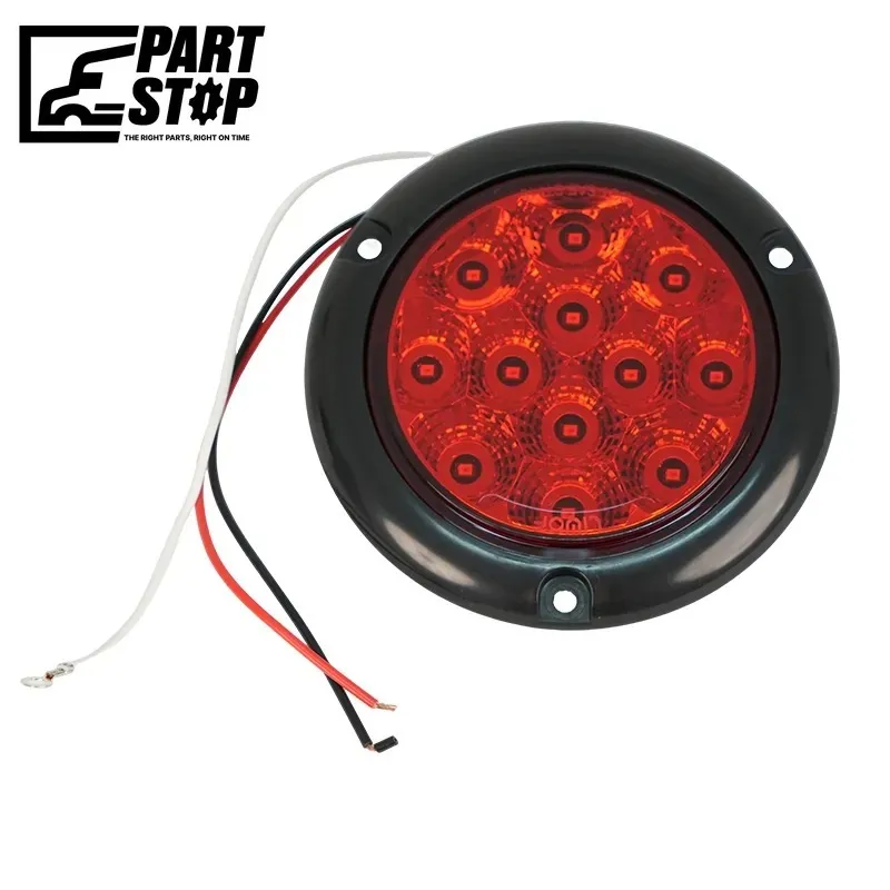 Trailer Tail Light  Plug,  Stop Turn Tail Light Backup,  4 Inch Red/Clear, 12V