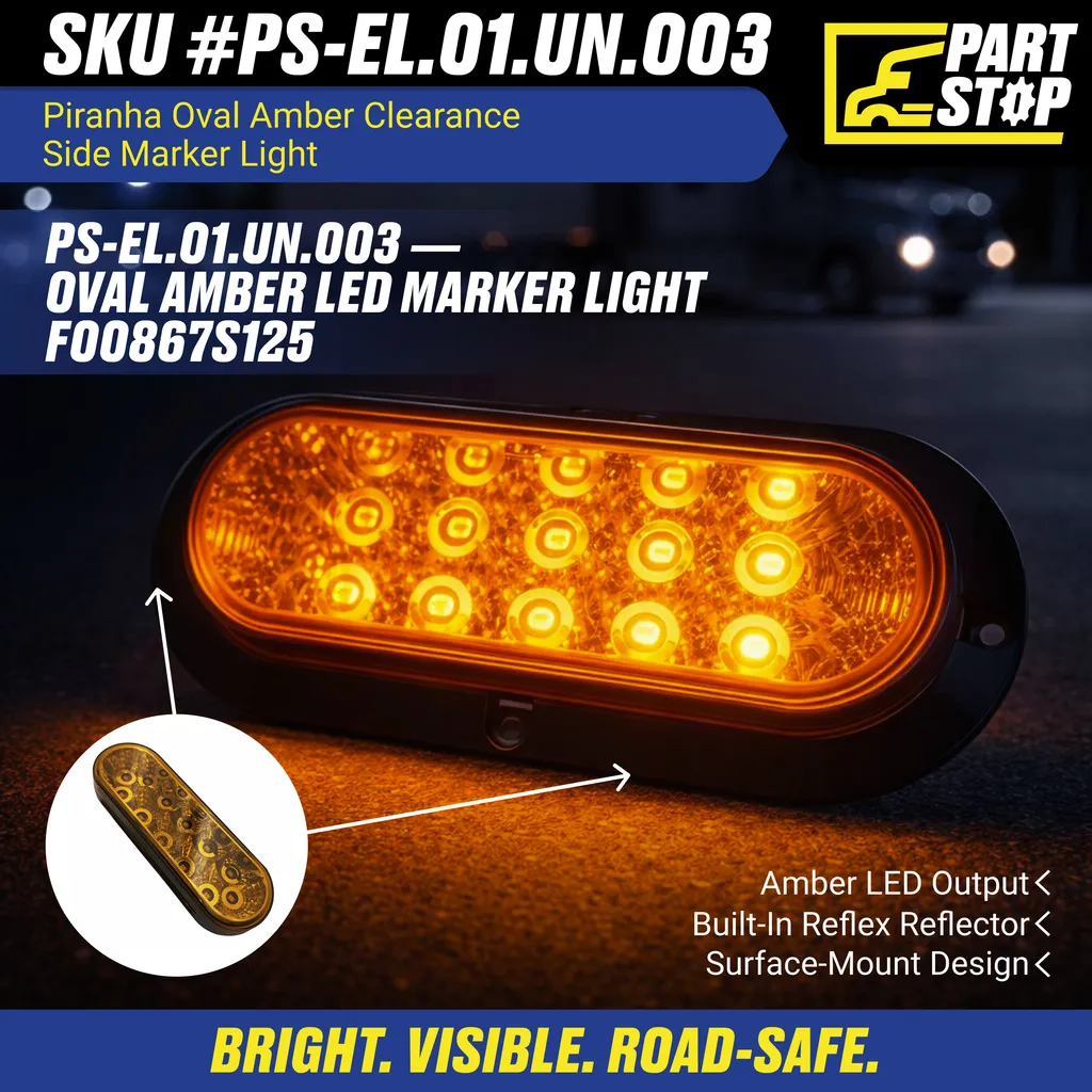 6" Oval 12 LED Amber Turn & Marker Light for Truck and Trailer - 3-Pin Connector — infographic