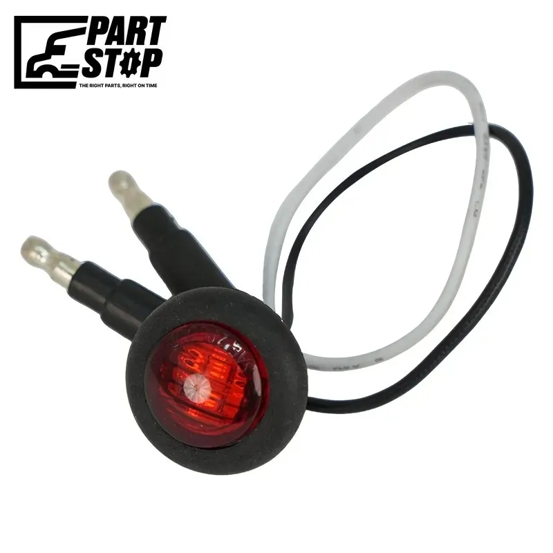 3/4" Small Round LED Side Marker Lights Red Truck Trailer Clerance Light 12V