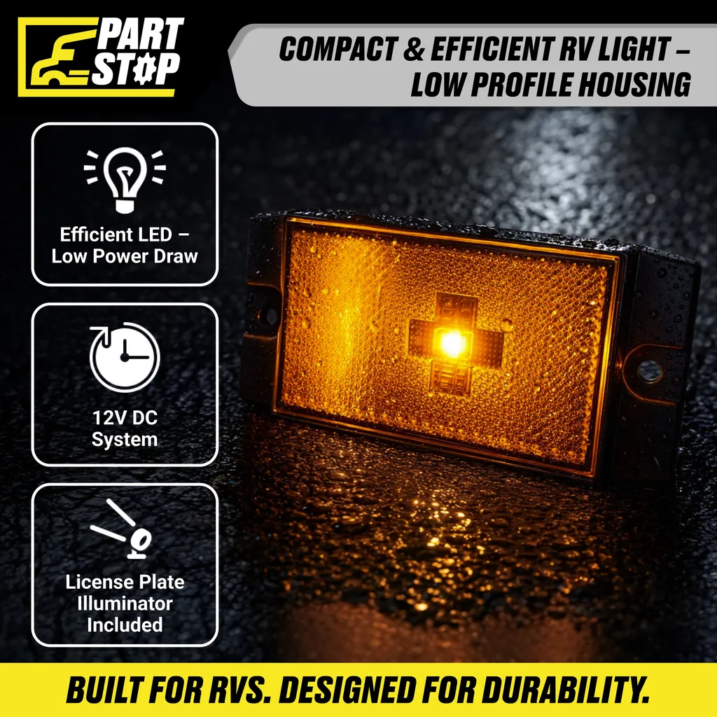 LED RV Combination Tail Light with License Plate Bracket — 4-Pack — infographic 3