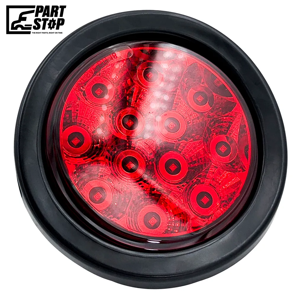 LED Trailer Tail Light, Stop Tail Turn Backup, 4 Inch Round Red/Clear,  12V — photo 2