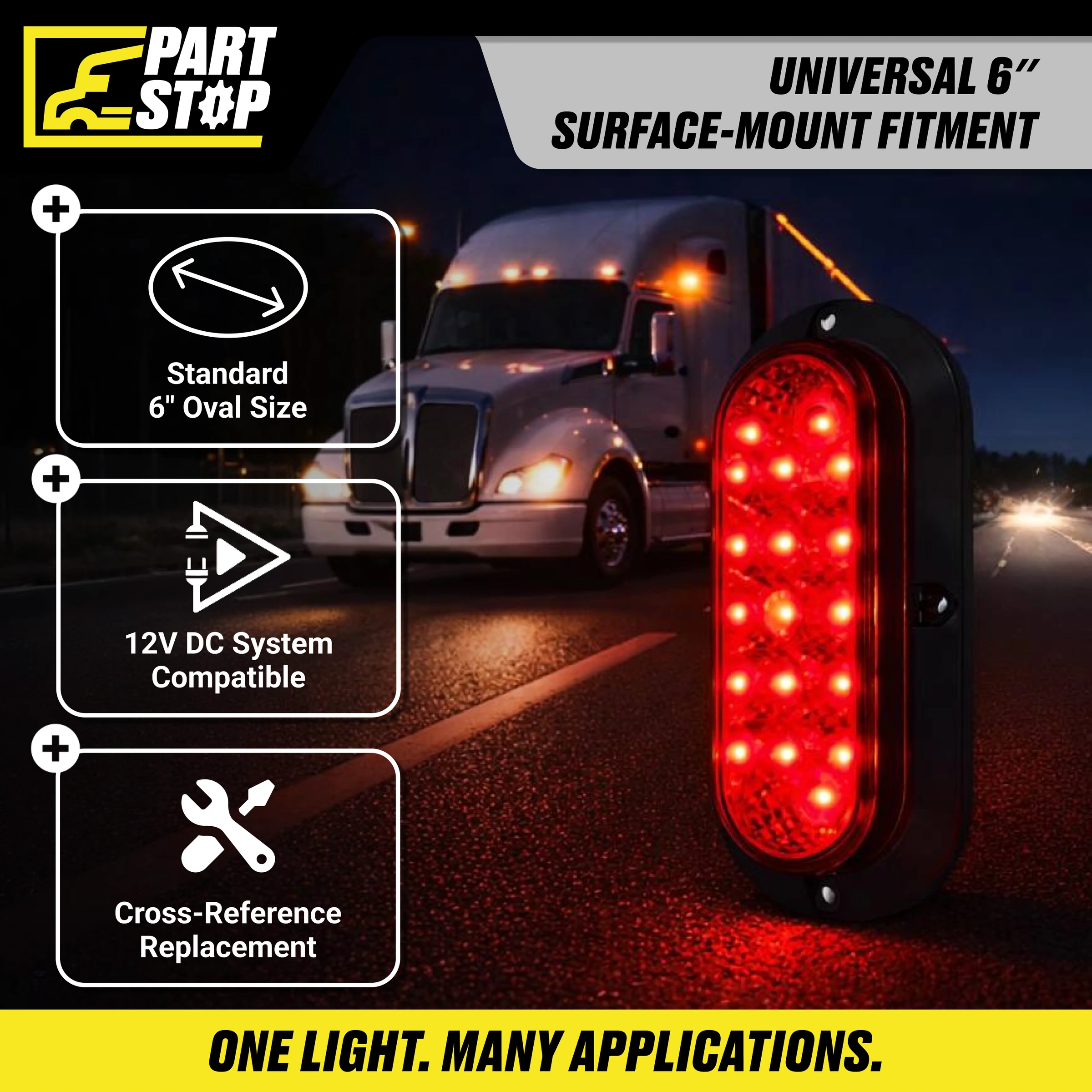 Nilight TL-01 6 inch Oval Red 10 LEDs Trailer Tail Light Sto — 4-Pack — infographic 3