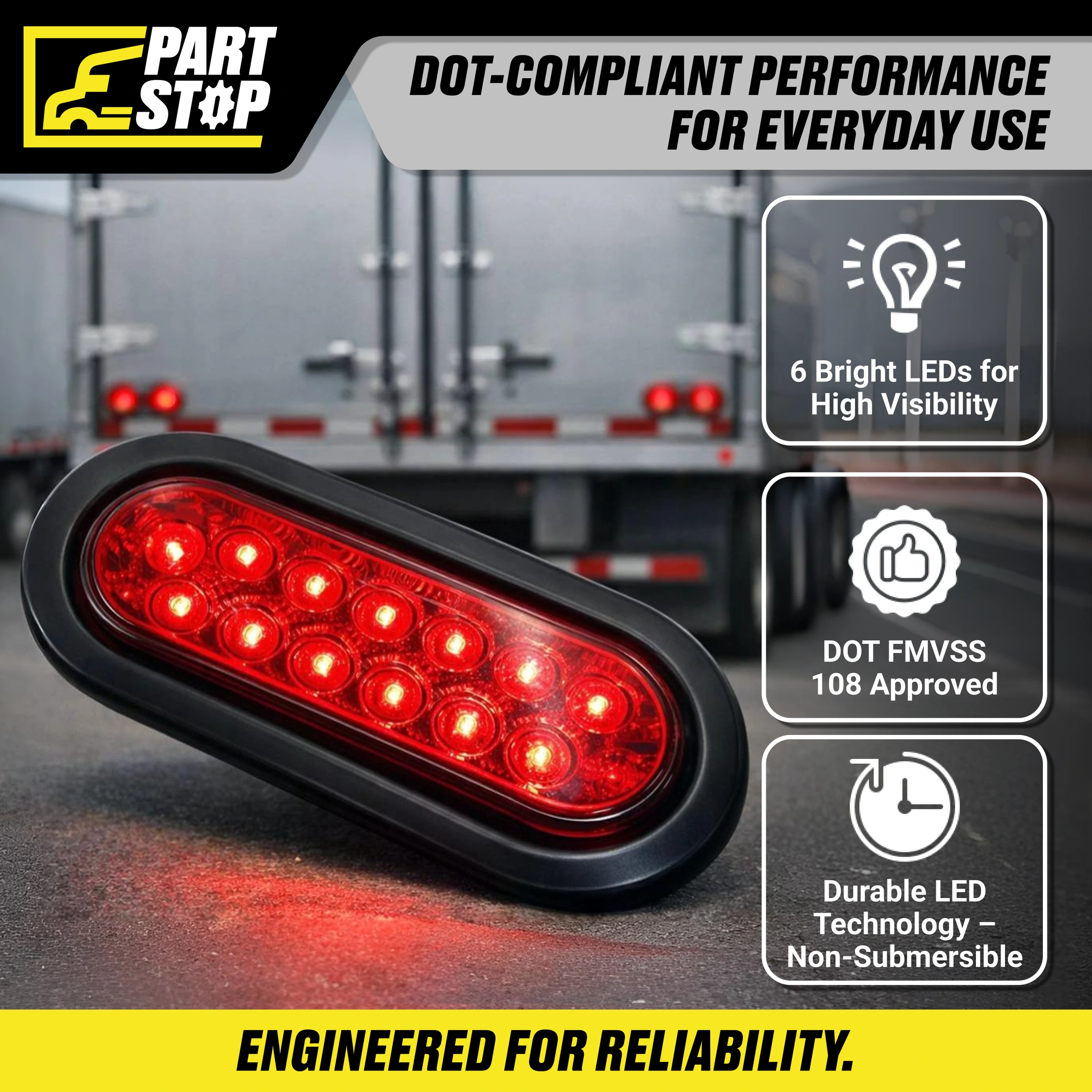 LED Trailer Light with Grommet — 10-Pack — infographic 2