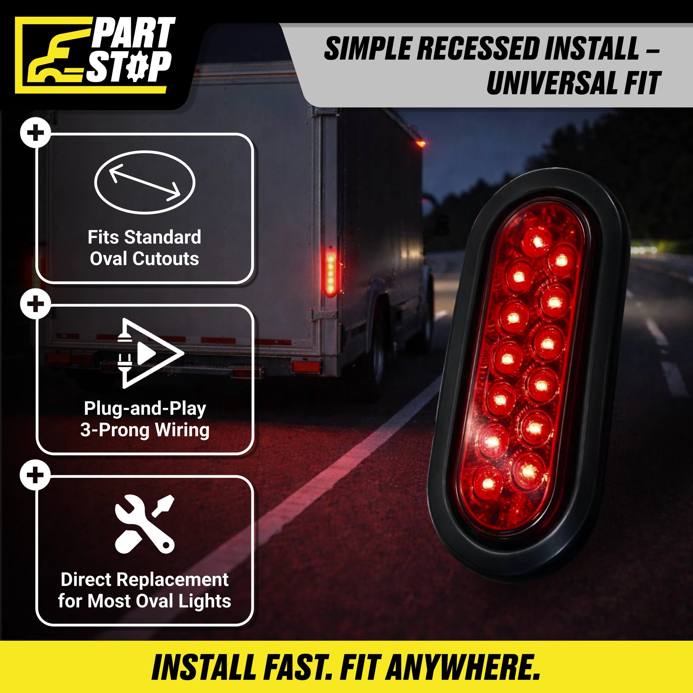 LED Trailer Light with Grommet — 10-Pack — infographic 3
