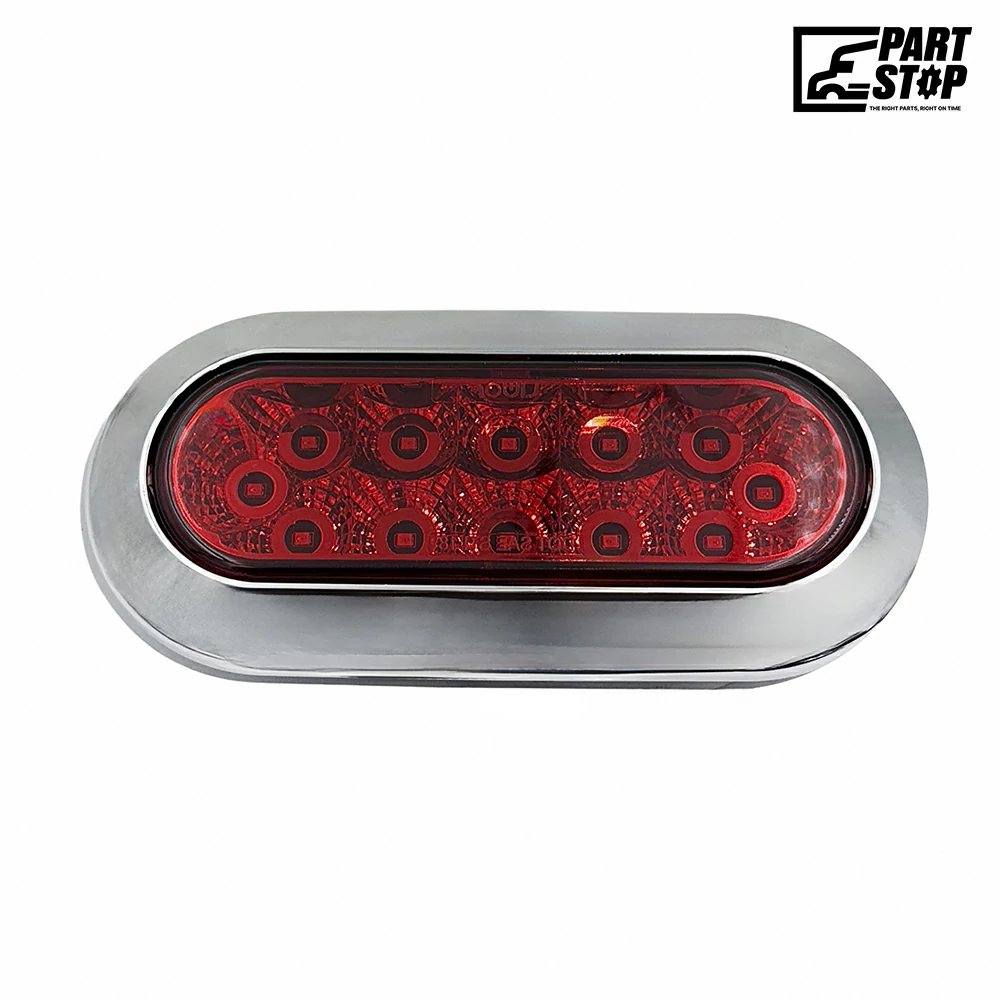 LED Oval Stop Turn Tail Light Kit 6-3/8" Red for Trucks Trailers F01821S125