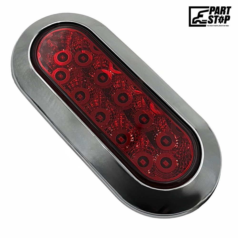 LED Oval Stop Turn Tail Light Kit 6-3/8" Red for Trucks Trailers F01821S125 — photo 2