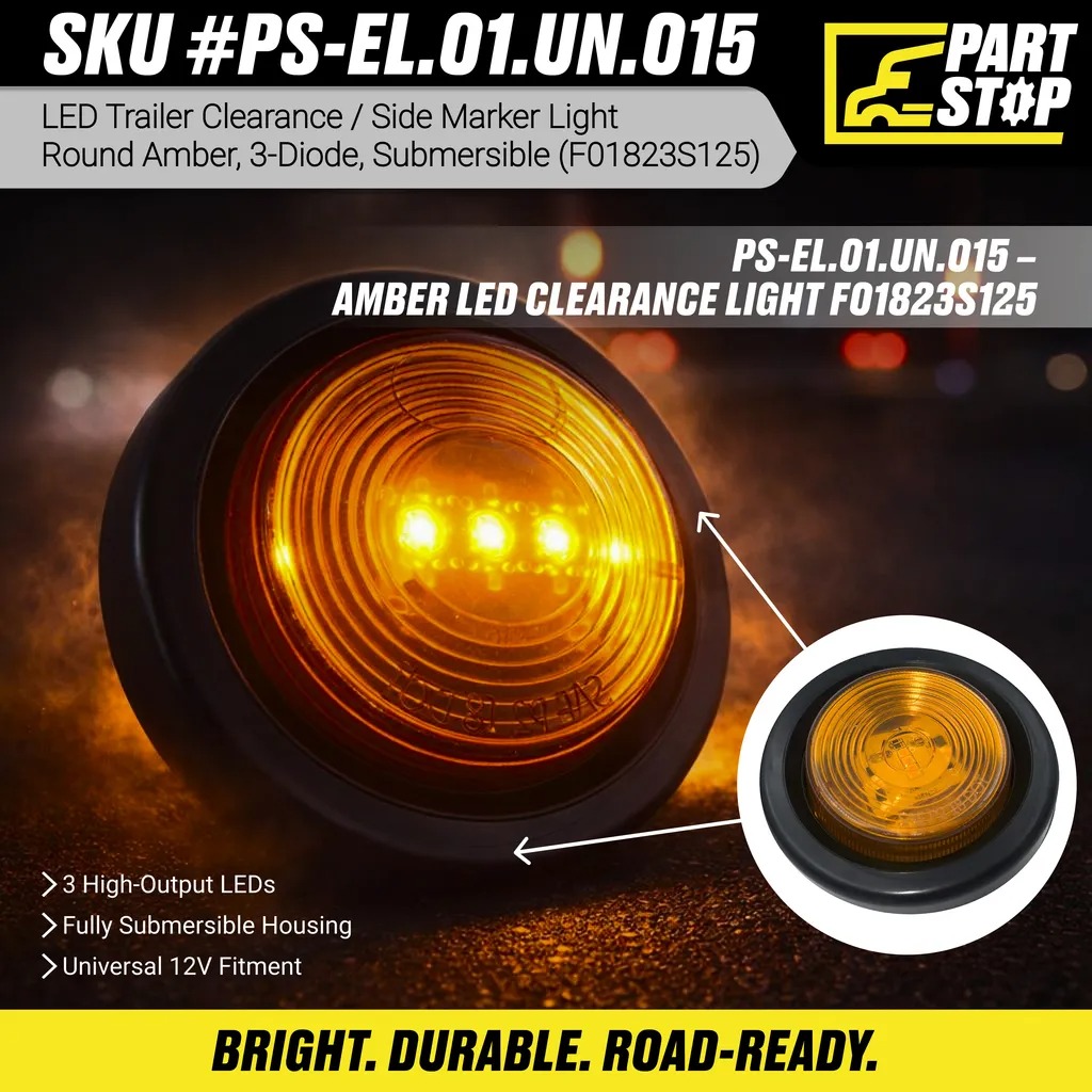 Trailer Marker Lamp Light 12V Waterproof 3 Diode Submersible Universal — infographic