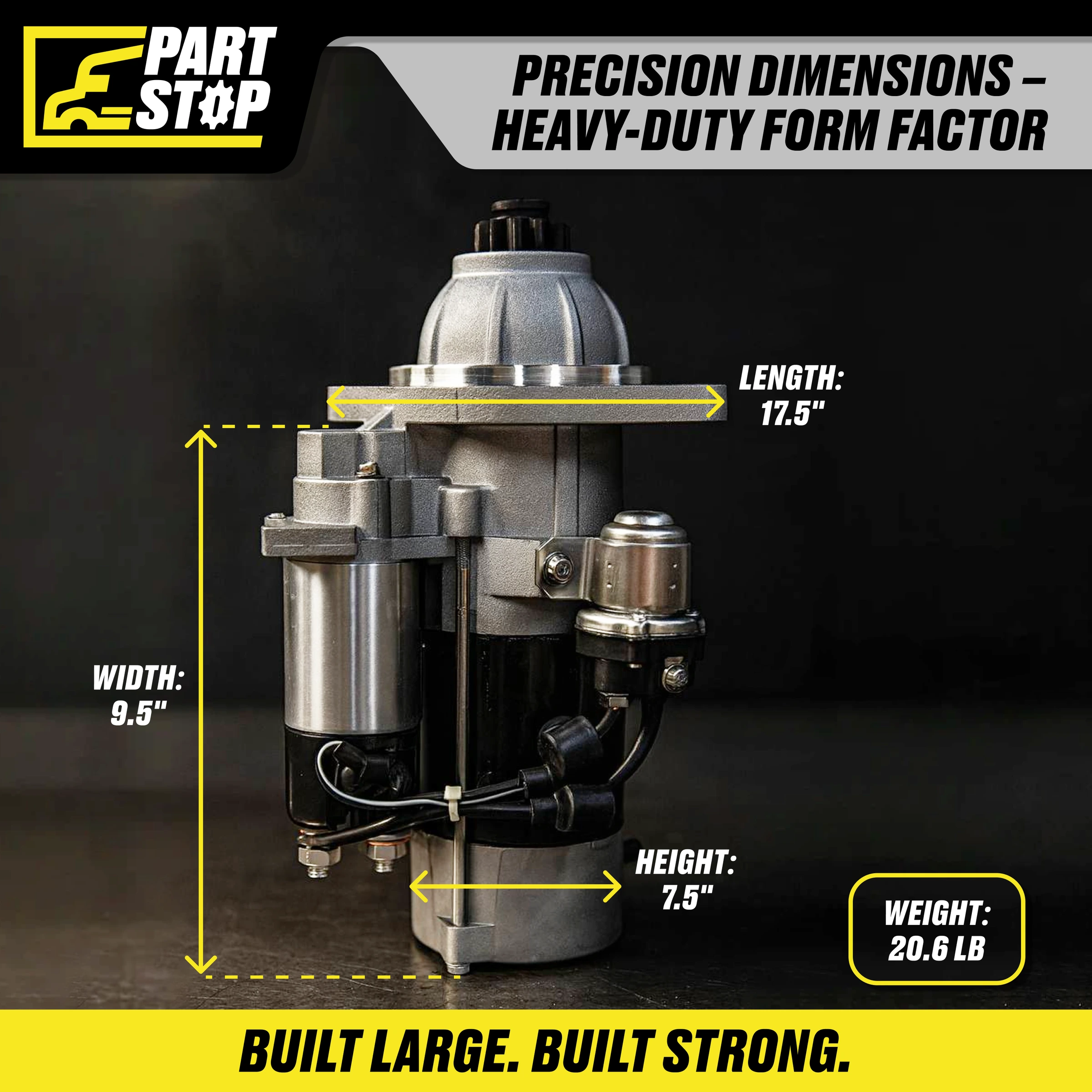 Starter Motor Fits Mitsubishi 6D16 Heavy Duty Diesel TM275C — infographic