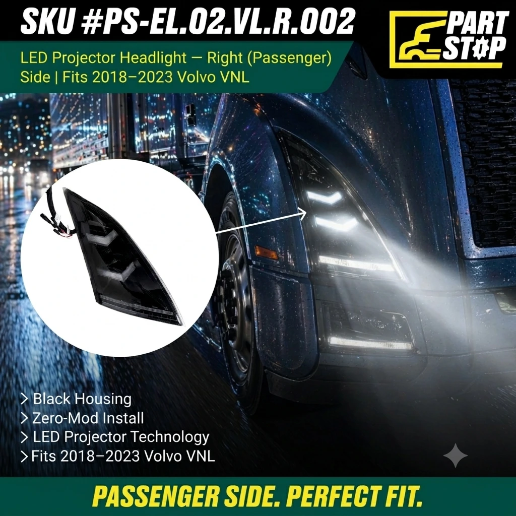 RH LED Headlight Fits Volvo VNL 2018 - 2023 82329590 , 82794483 , 23680020 — infographic