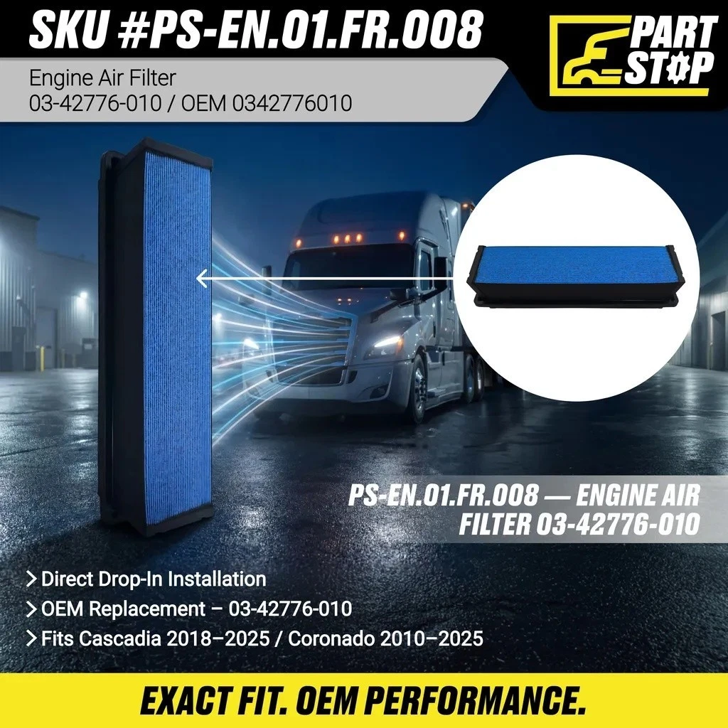 0342776010 Air Filter Fits Freightliner Cascadia DD13 DD15 — infographic