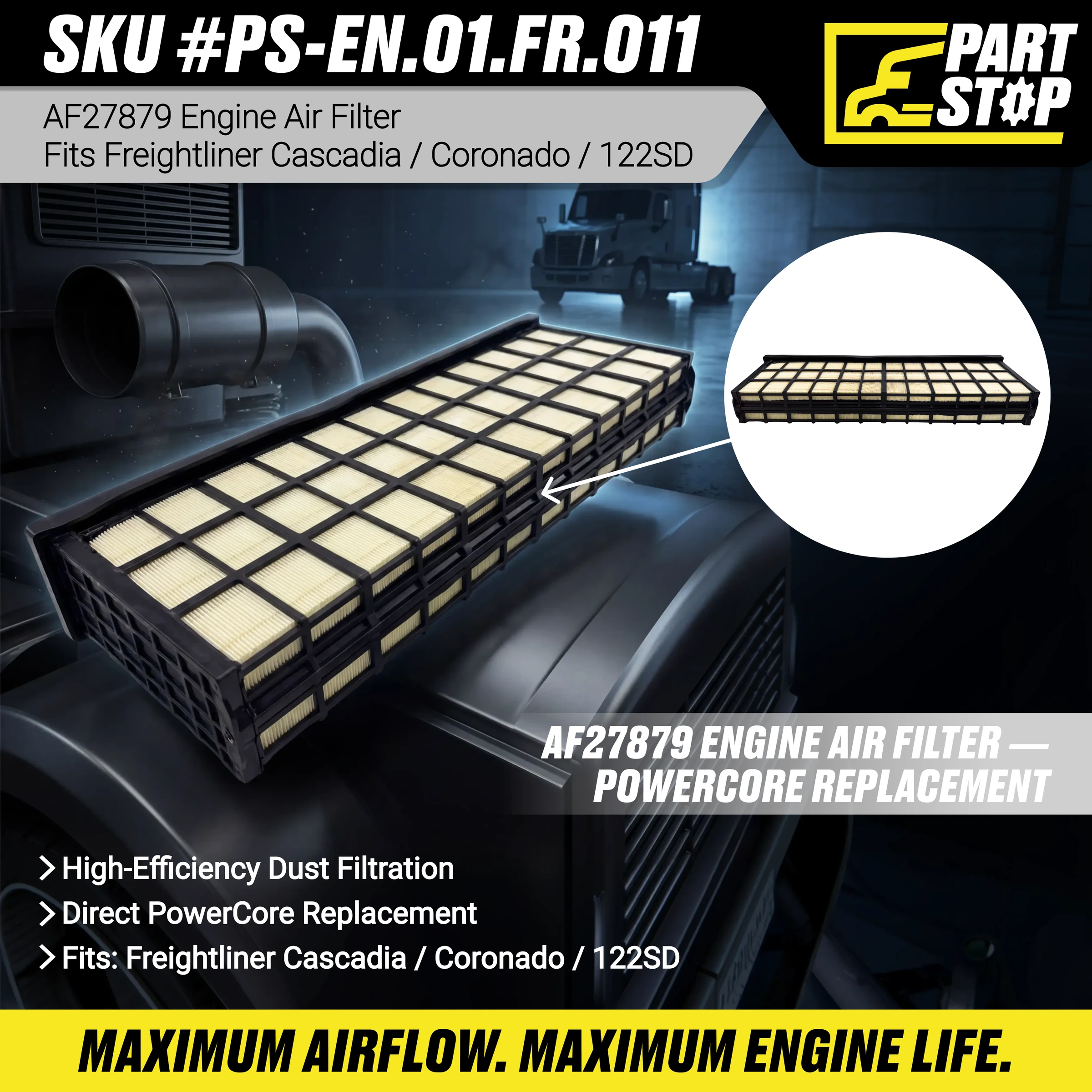 Engine Air Filter Fits Freightliner/Kenworth Air Filter Aftermarket — infographic
