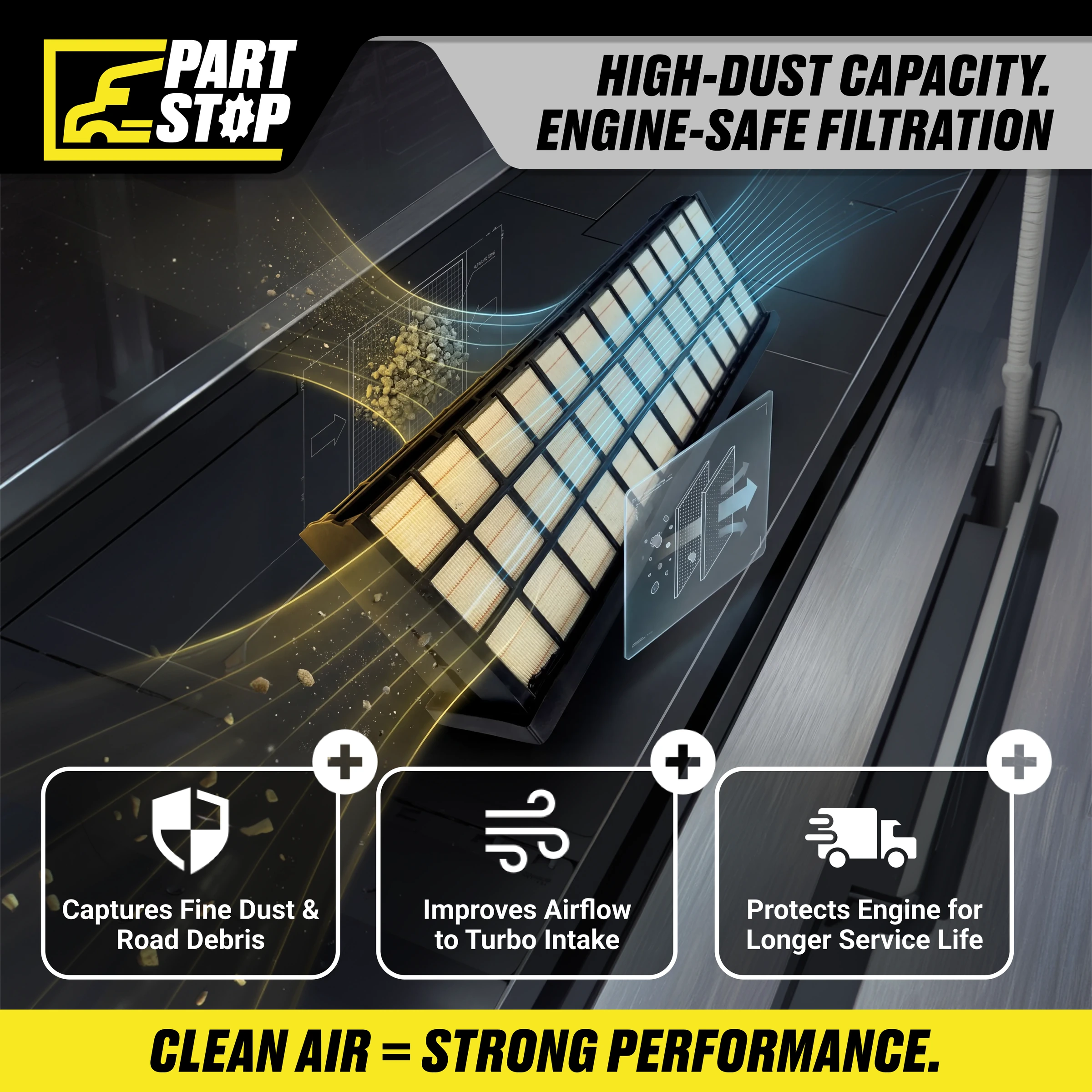 Engine Air Filter Fits Freightliner/Kenworth Air Filter Aftermarket — infographic