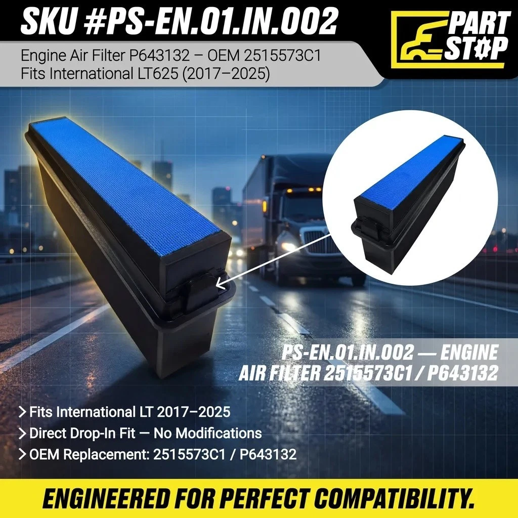 Engine Air Filter Fits International Air Filter DD16 Aftermarket 2515573C1 — infographic
