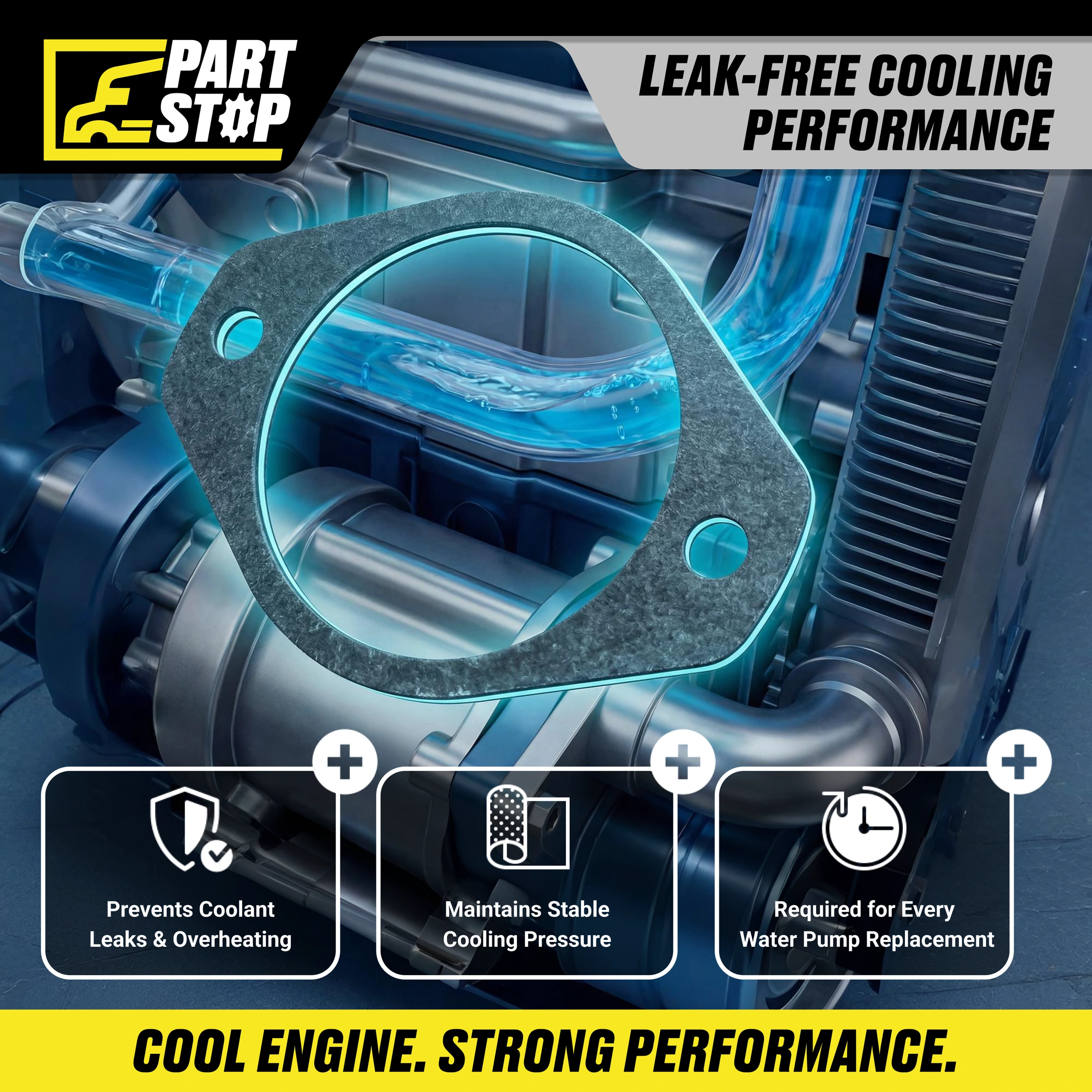 4 Pack of 591597C2  Water Pump Gasket Fits Cummins ISX  Kenworth Peterbilt — infographic