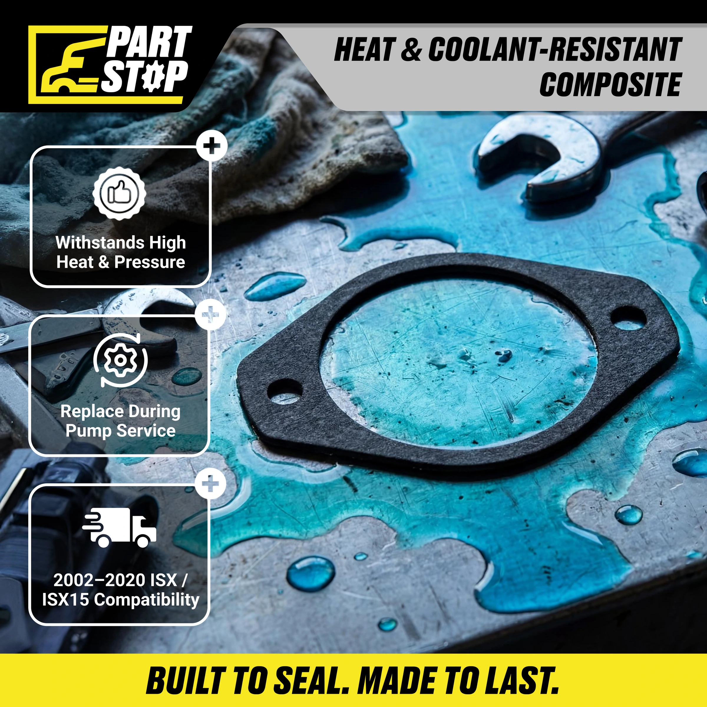 4 Pack of 591597C2  Water Pump Gasket Fits Cummins ISX  Kenworth Peterbilt — infographic