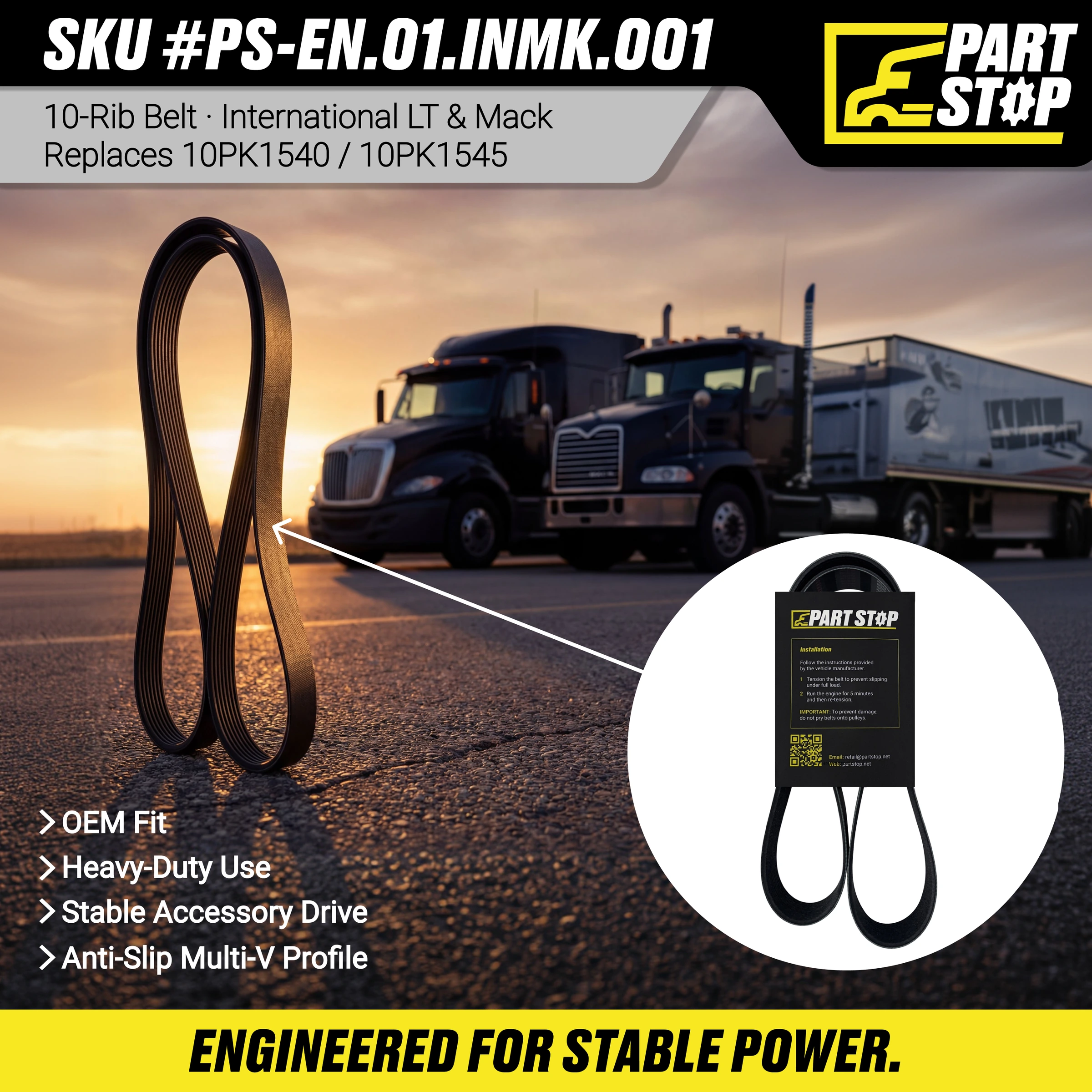 Micro Belt V-Ribbed fits International LT 5100608 1687-798-C , 4100607 10PK1540 — infographic